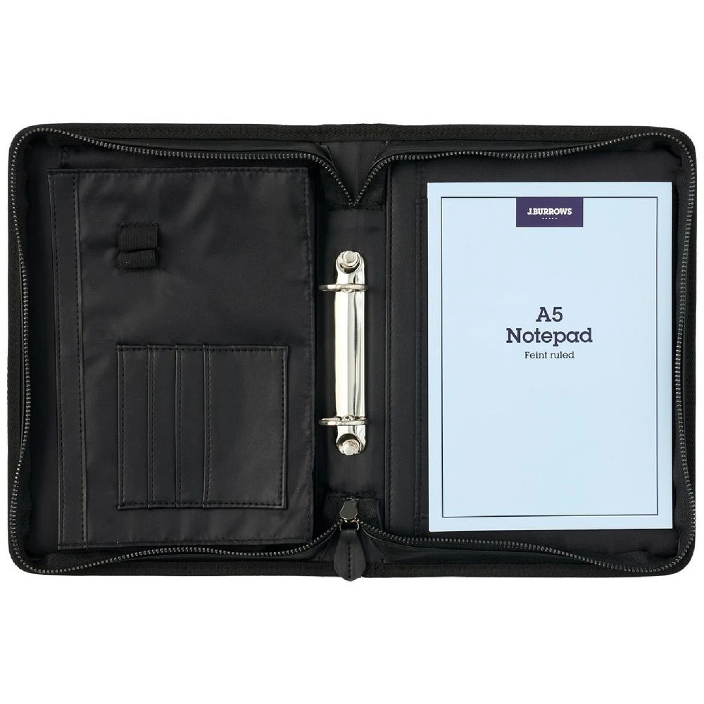 2 J.Burrows A5 Zipper Compendium Black, 2 of 4