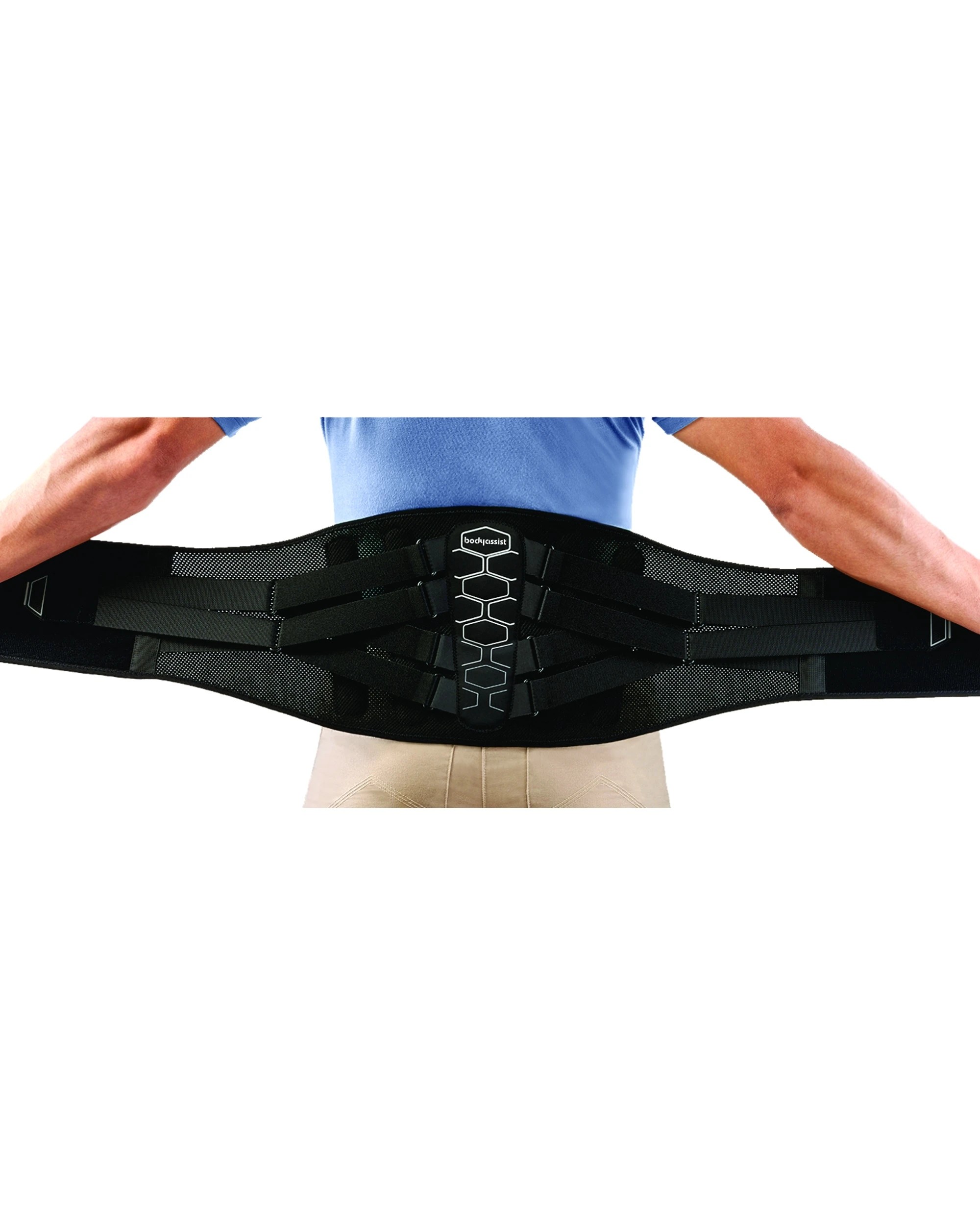 3 Bodyassist Contoured 3D Bionic Quad Strap Back Brace with Lumbar Stays Medium - Black, 3 of 9