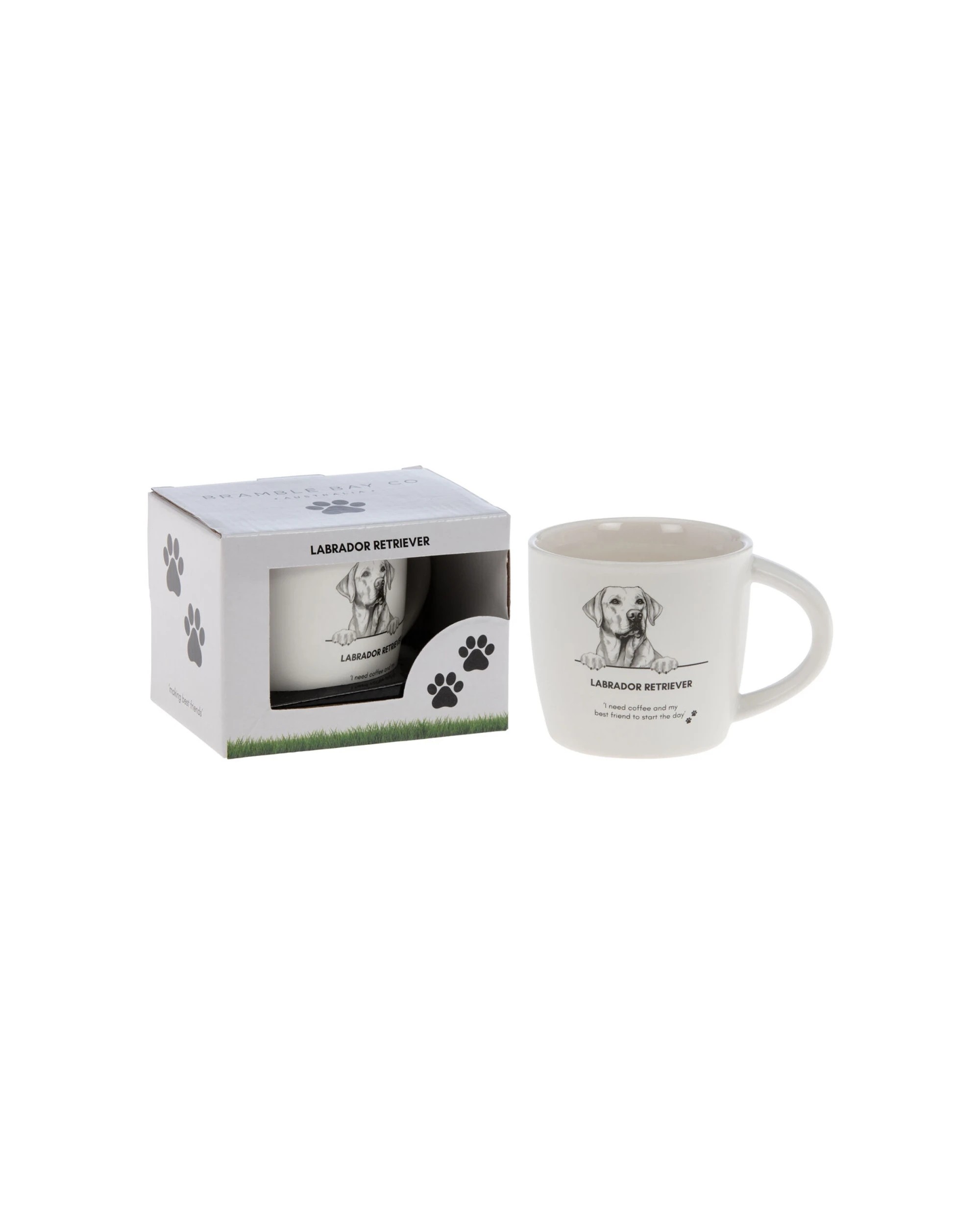 2 Bramble Bay 4PK Labrador Retriever Dog Print Novelty Coffee Mug Ceramic - White, 2 of 2