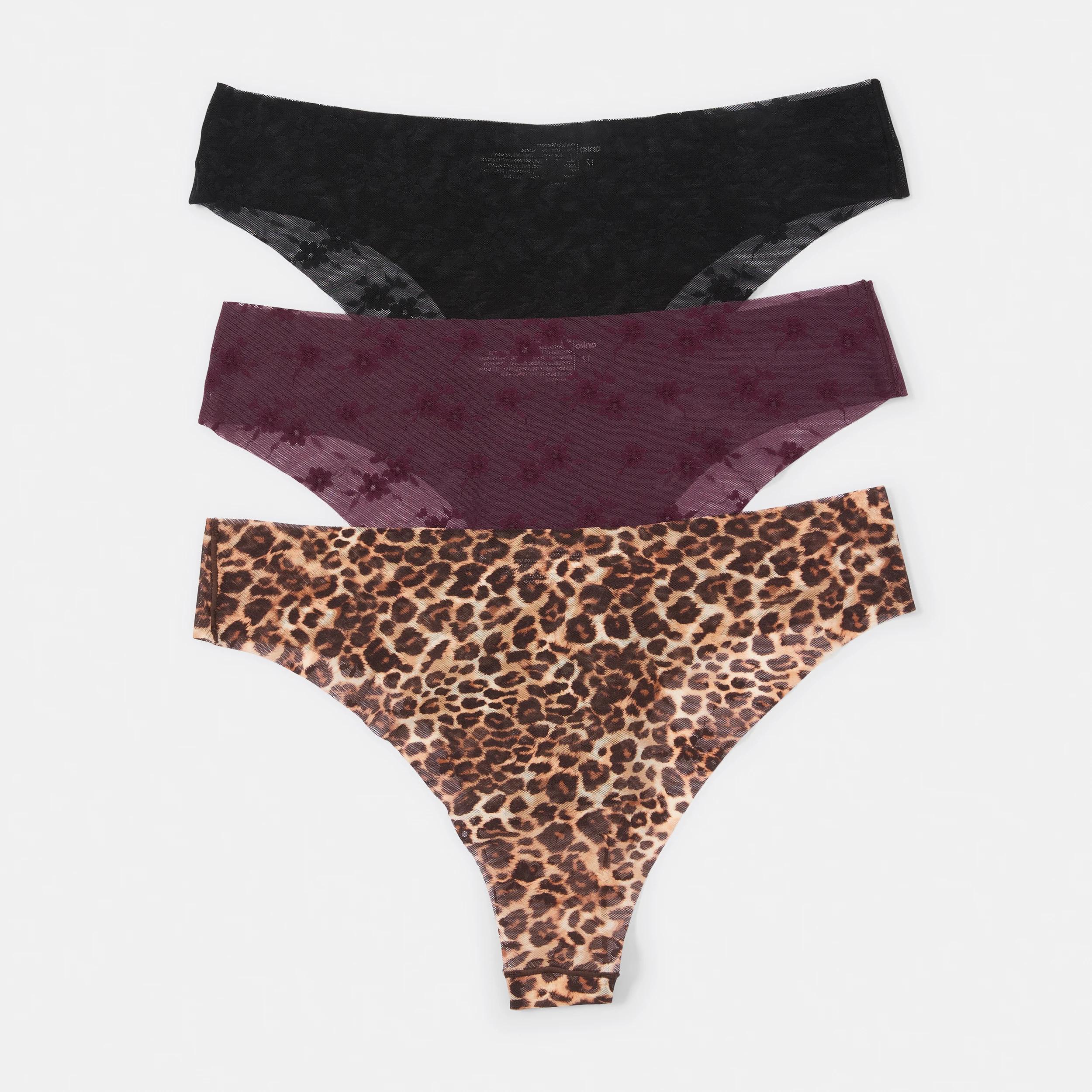 2 3 Pack Stretch Lace Cheeky Bikini Briefs Leopard, 2 of 8