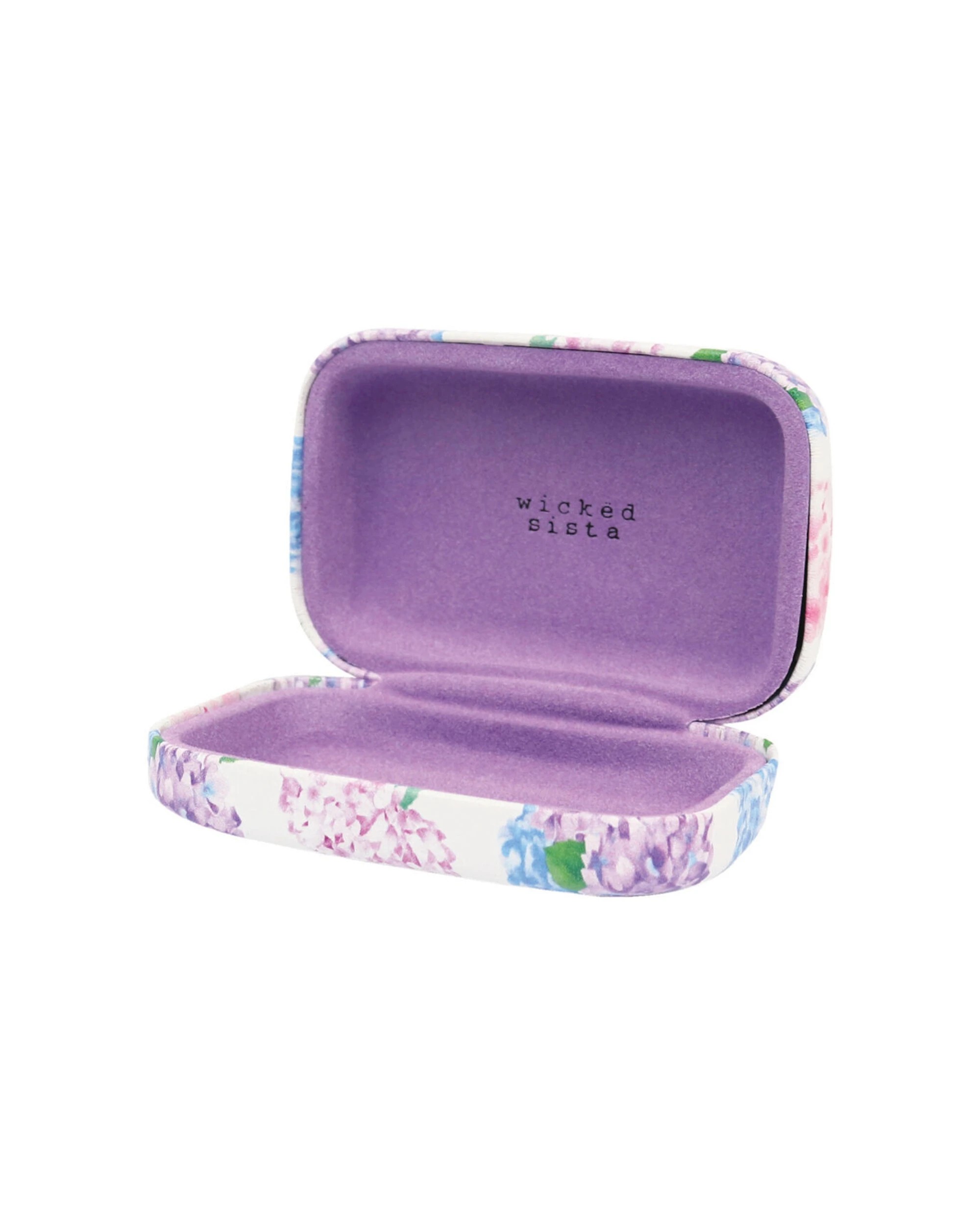 3 Wicked Sista 3PK Hydrangeas Rectangle Jewellery Hard Cover Travel Case 8.5x2.5cm - Multi, 3 of 3