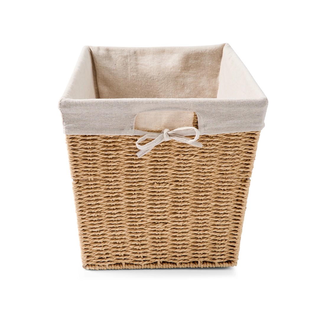 4 Large Paper Rope Basket with Liner - Beige, 4 of 8