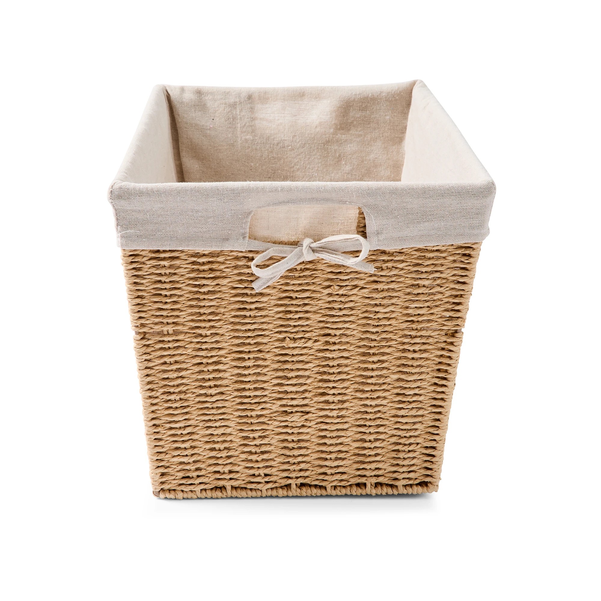 4 Large Paper Rope Basket with Liner - Beige, 4 of 8