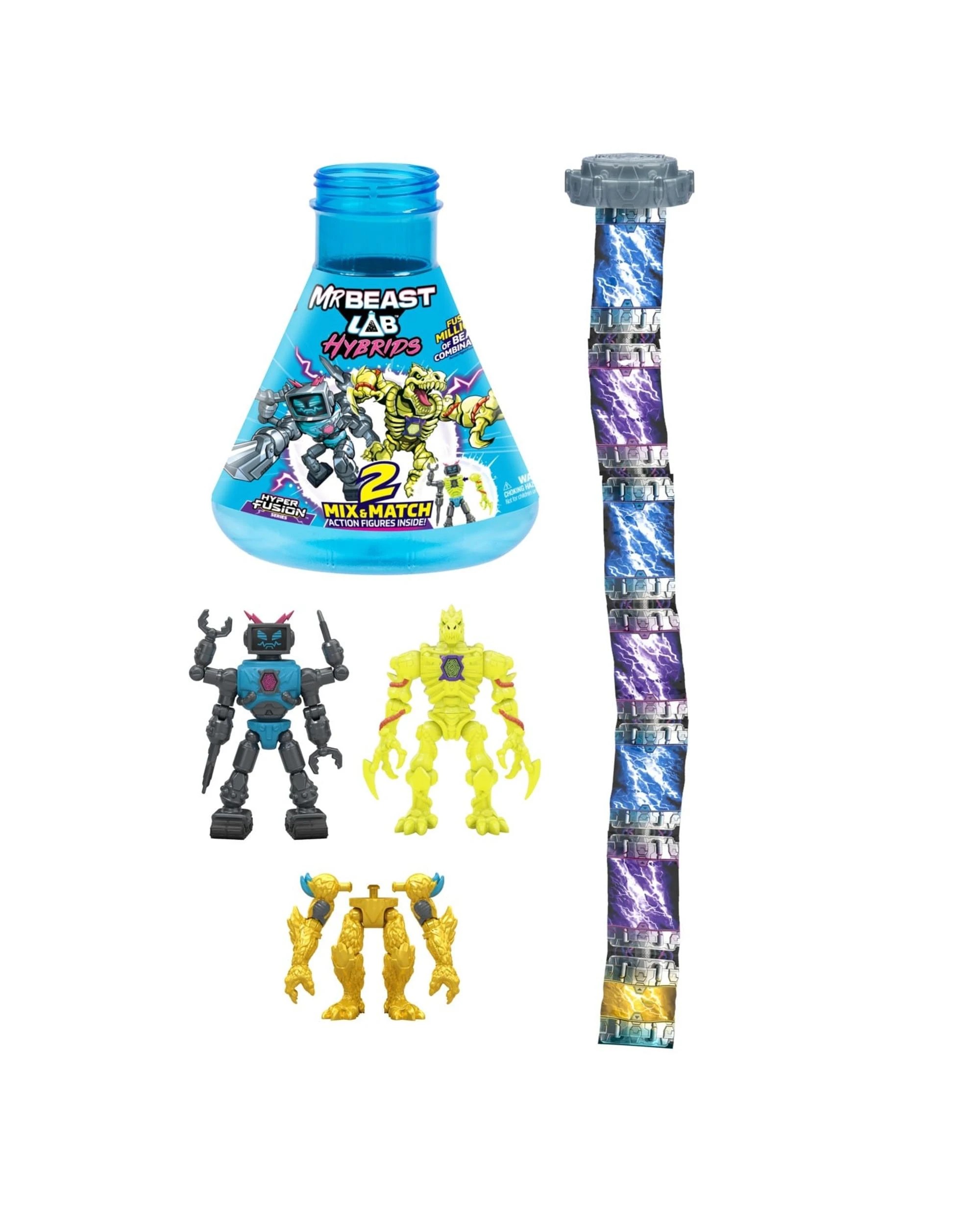 4 Mr Beast Lab Hybrids Multi Pack Mix and Match Figures - Lab-Bot Vs GID Skeleton, 4 of 6
