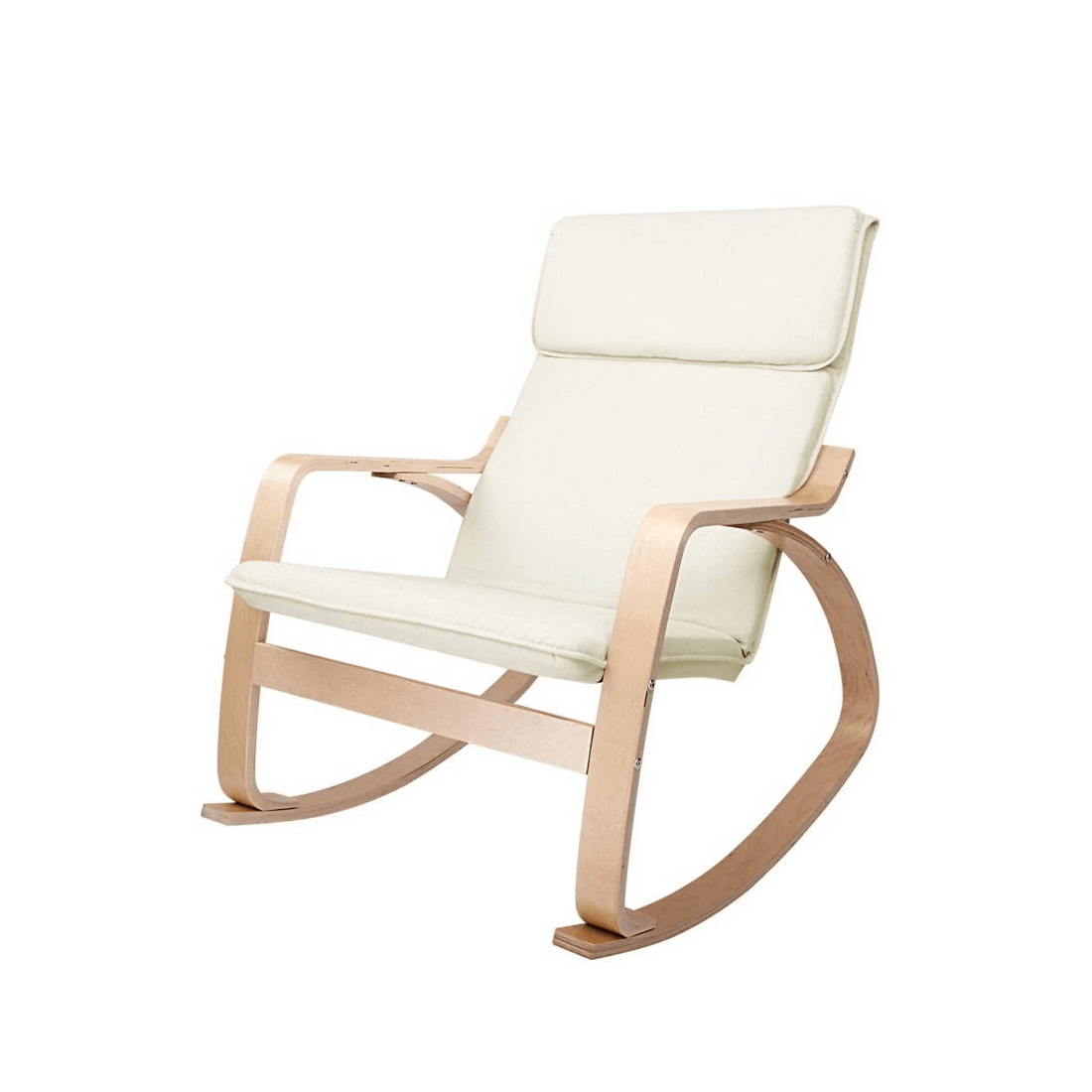 1 Artiss Rocking Armchair Nursing Bentwood Aero - White, 1 of 7