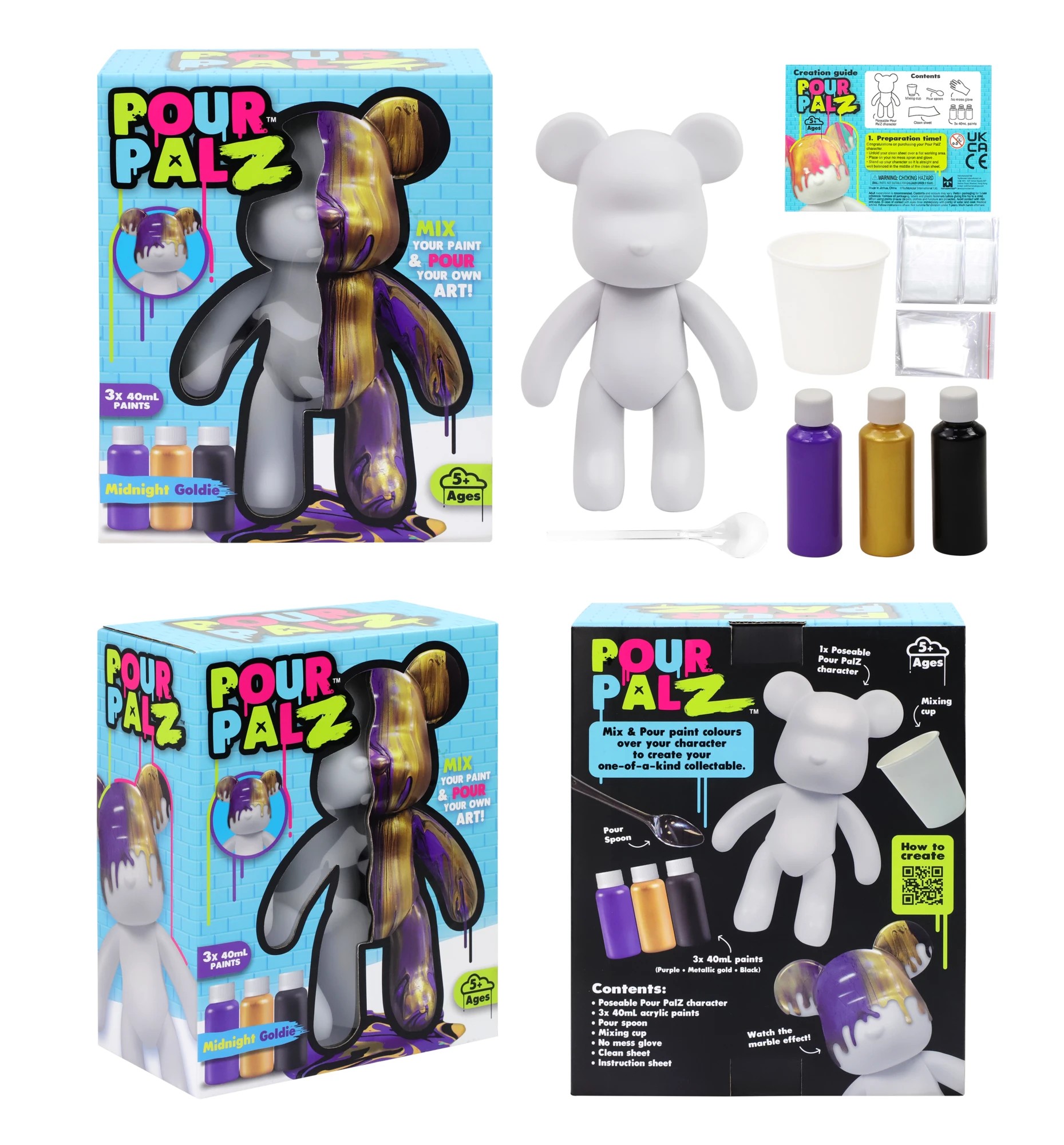 2 Pour PalZ Large Paint Bear - Assorted - Multi, 2 of 10
