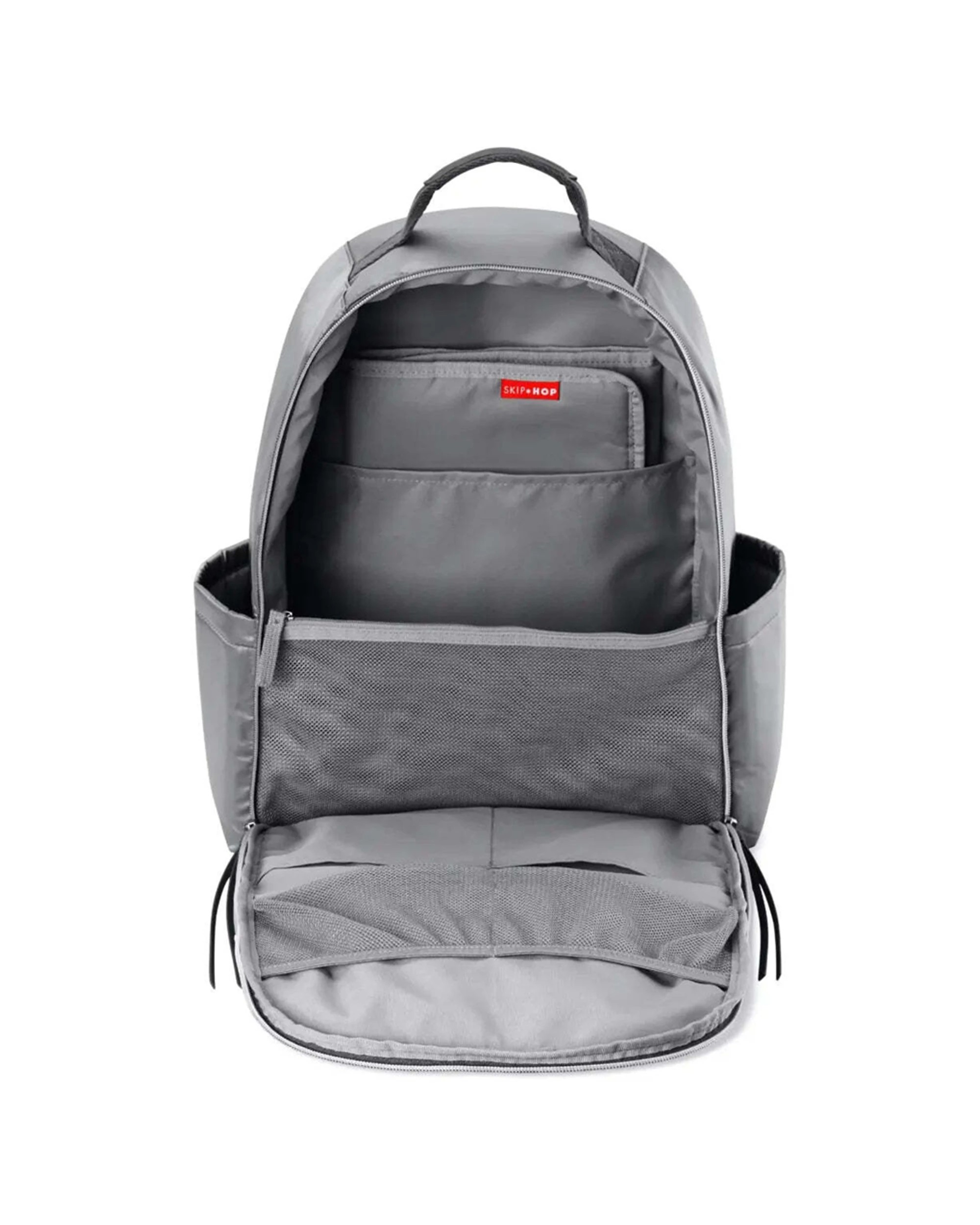 2 Skip Hop Skyler Nappy Backpack Spacious Design Multiple Pockets Organisation Baby Bag Shiny - Grey, 2 of 6