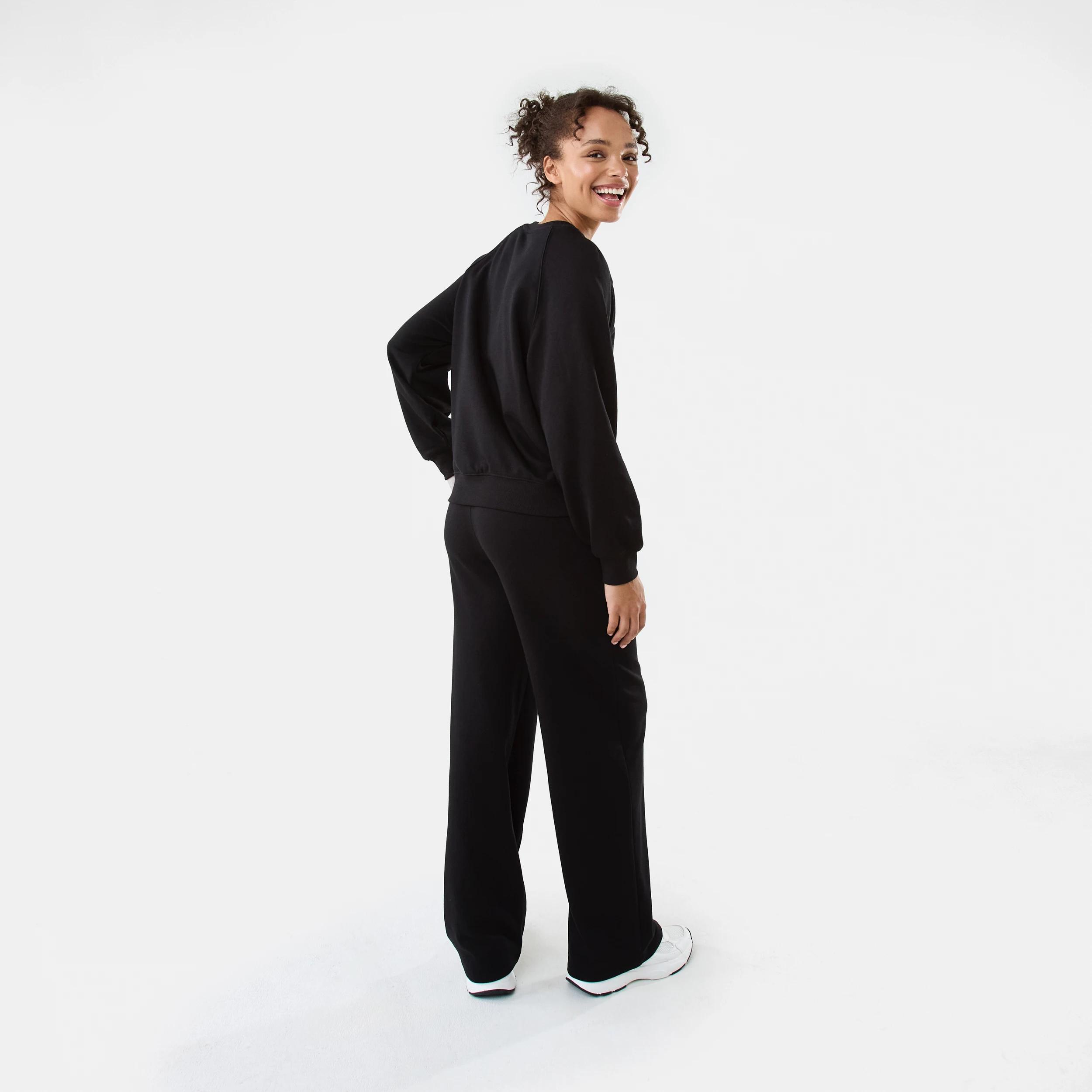 4 Active Womens French Terry Trackpants BLACK, 4 of 8