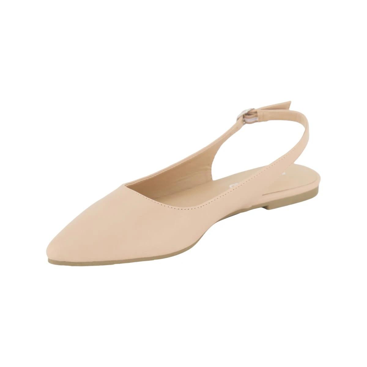 3 Point Toe Ballet Slingback Flats Taupe, 3 of 5