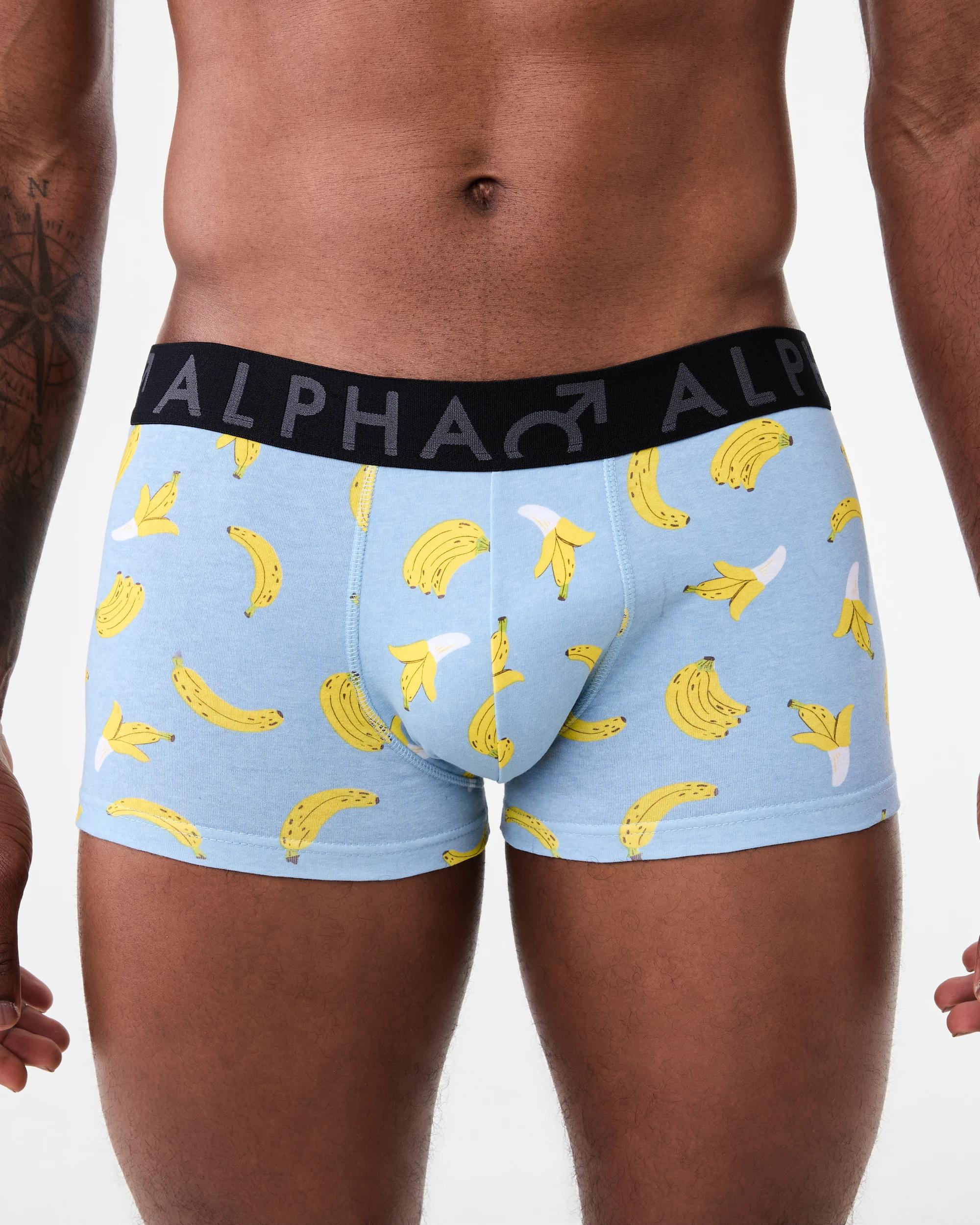 2 3 Pack Print Plain Trunks Gry Pizza, 2 of 8