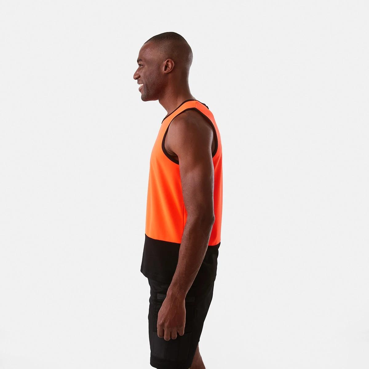 2 Workwear Fluorescent Industrial Singlet Orange, 2 of 7