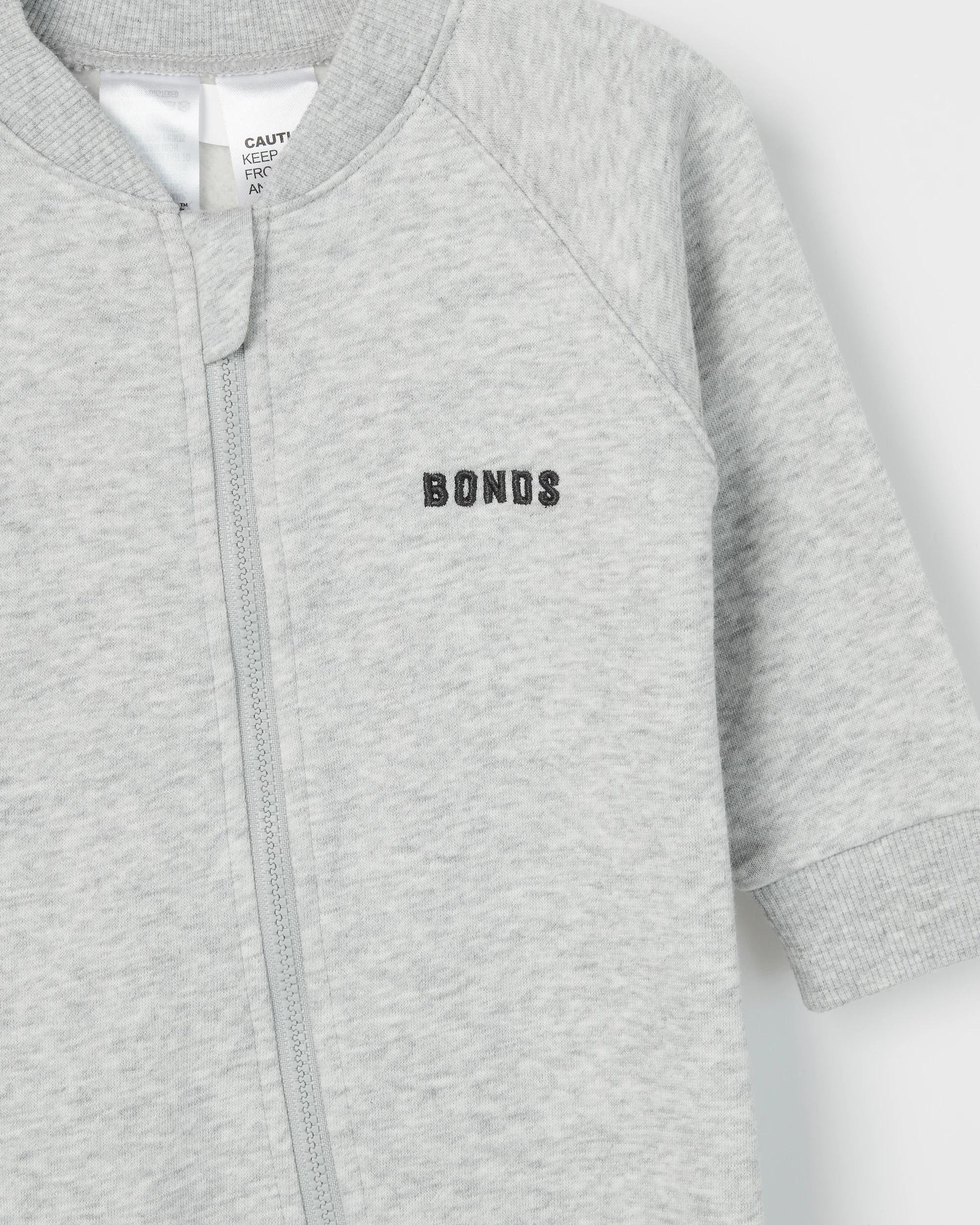 5 Bonds Baby Everyday Fleece Zip Coverall NEW GREY MARLE, 5 of 5