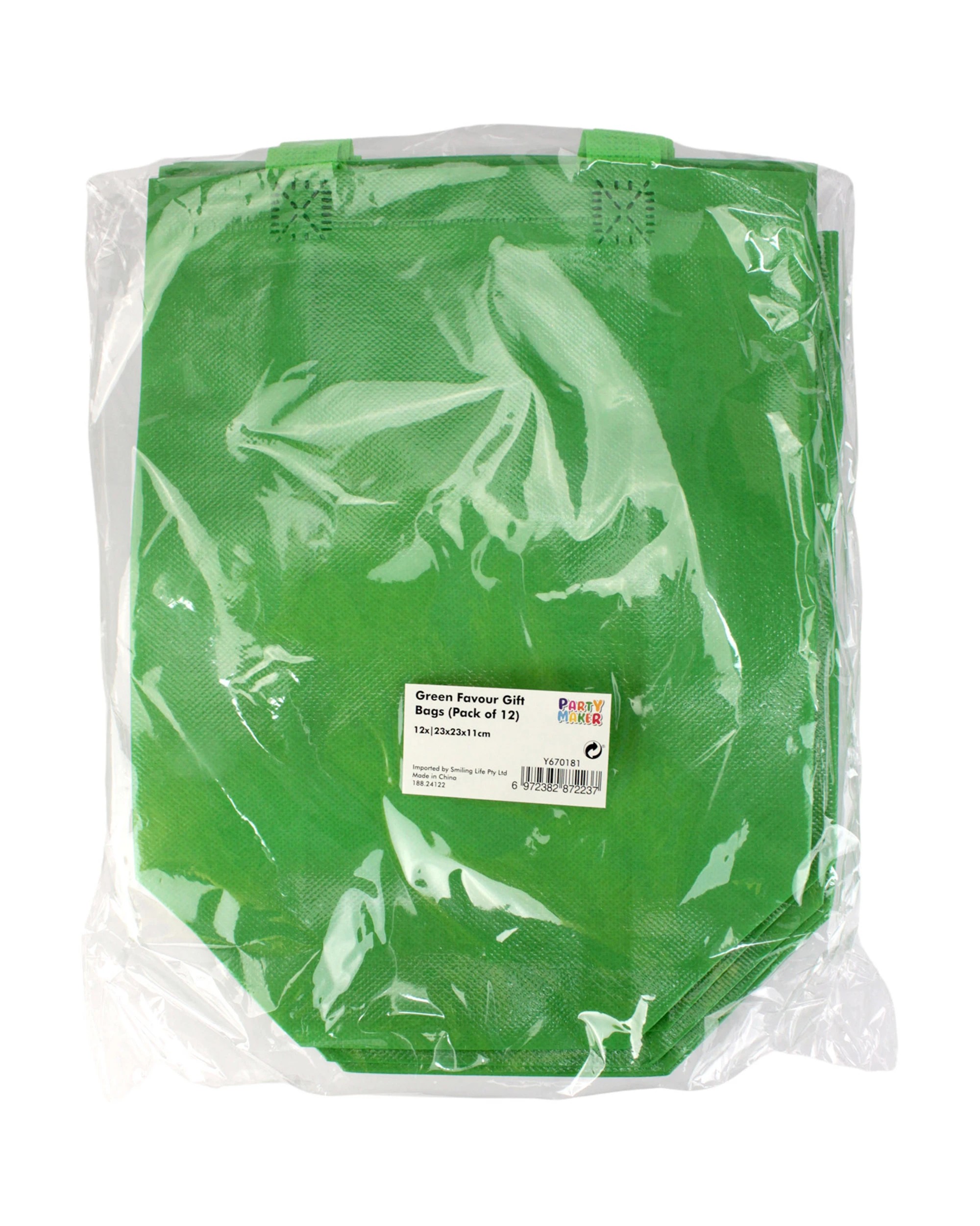 3 Partyrama Party Tote Bags Pack of 12 - Green, 3 of 3