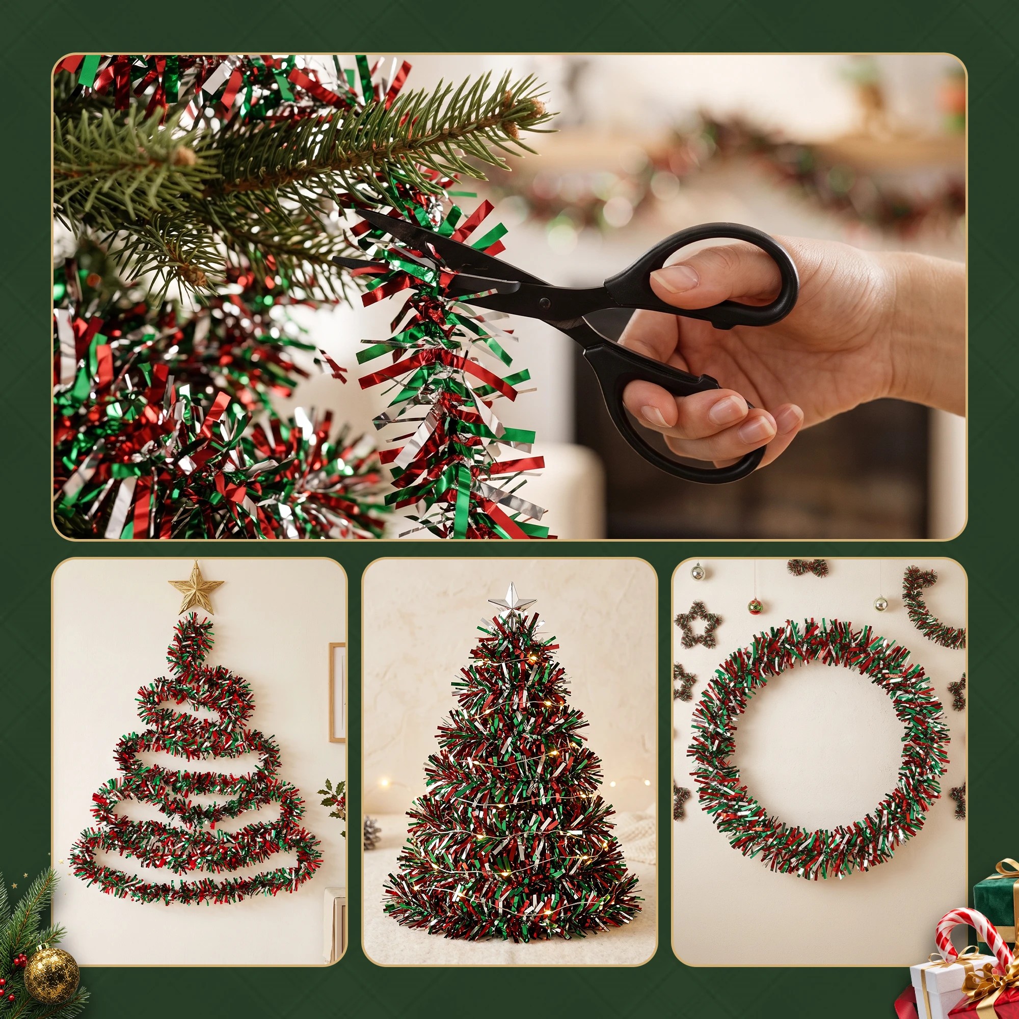 5 Jingle Jollys 20M Christmas Tinsel Garland Mixed Colors Xmas Party Decoration - Green, 5 of 7