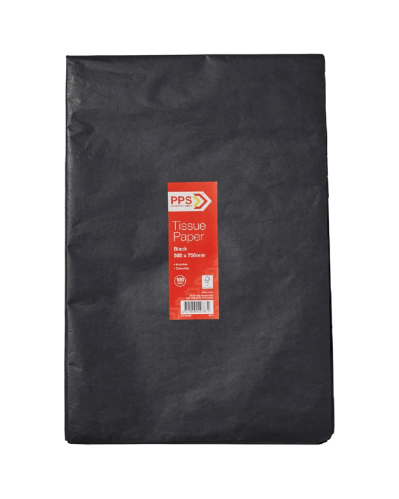 PPS Tissue Paper 500 x 750mm 100 Pack Black