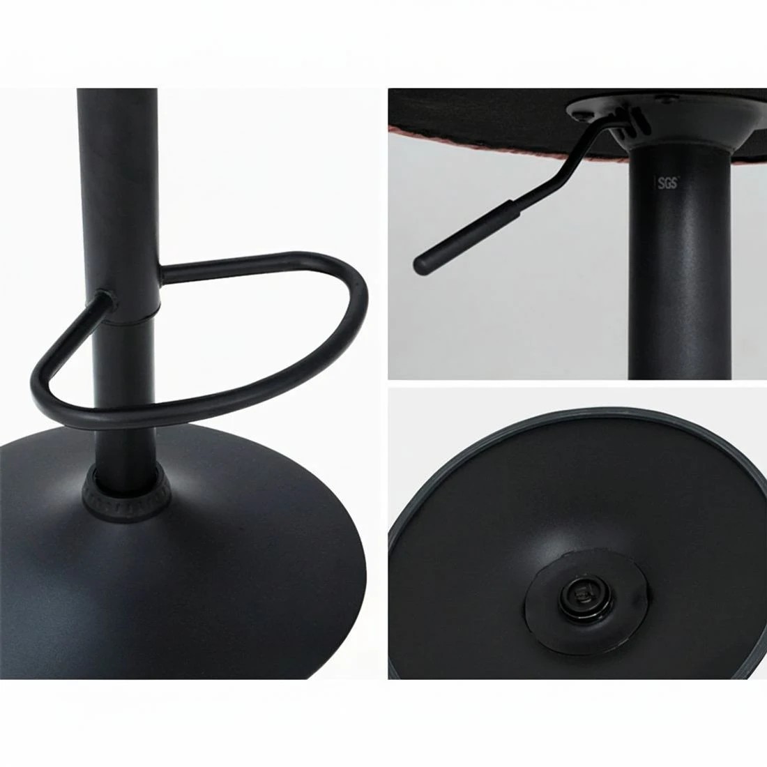 4 Artiss 2x Bar Stools Gas Lift Velvet - Pink, 4 of 4