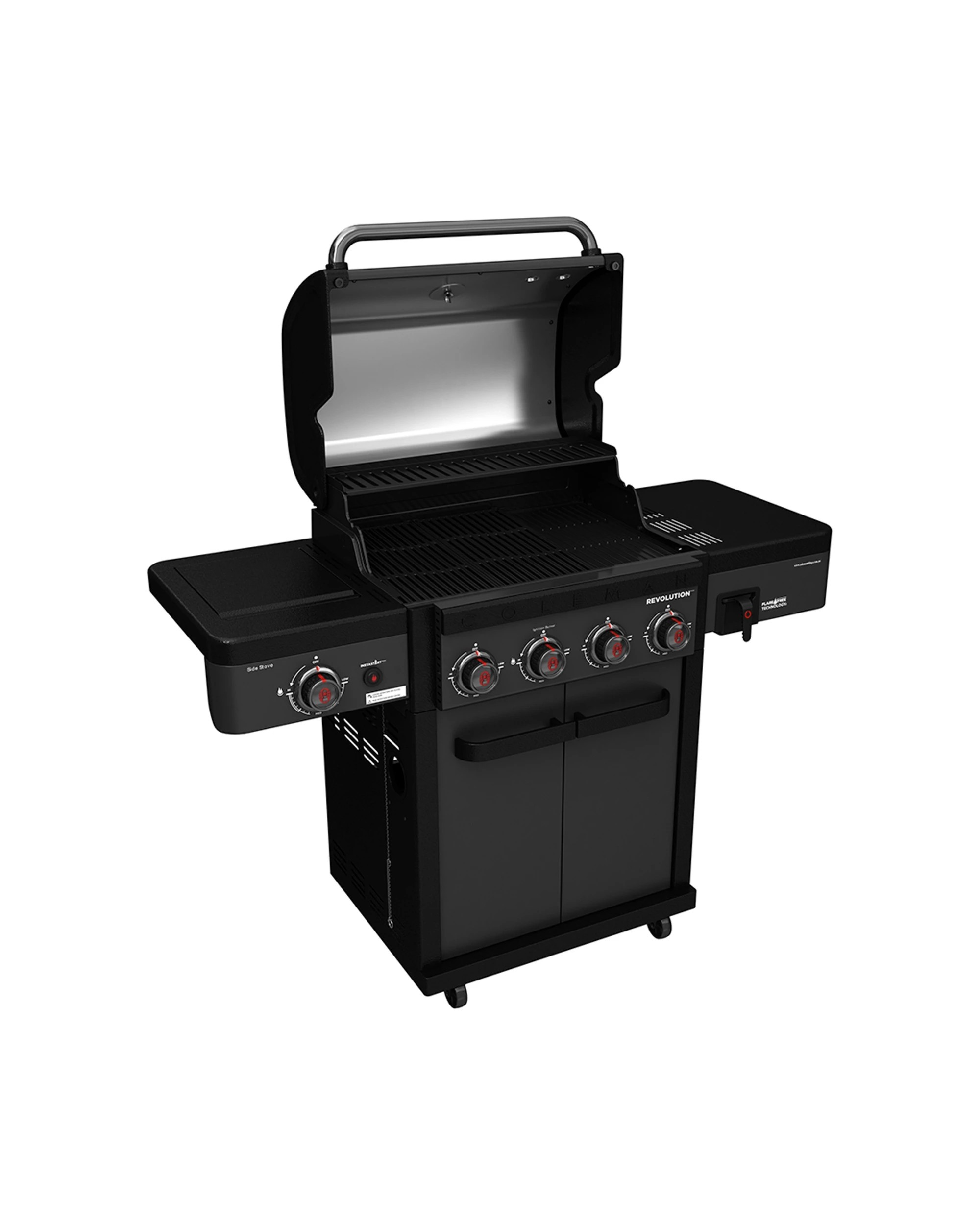 4 Coleman Revolution 4 Burner BBQ With Side Burner Instastart Ignition ULPG Gas - Black, 4 of 9