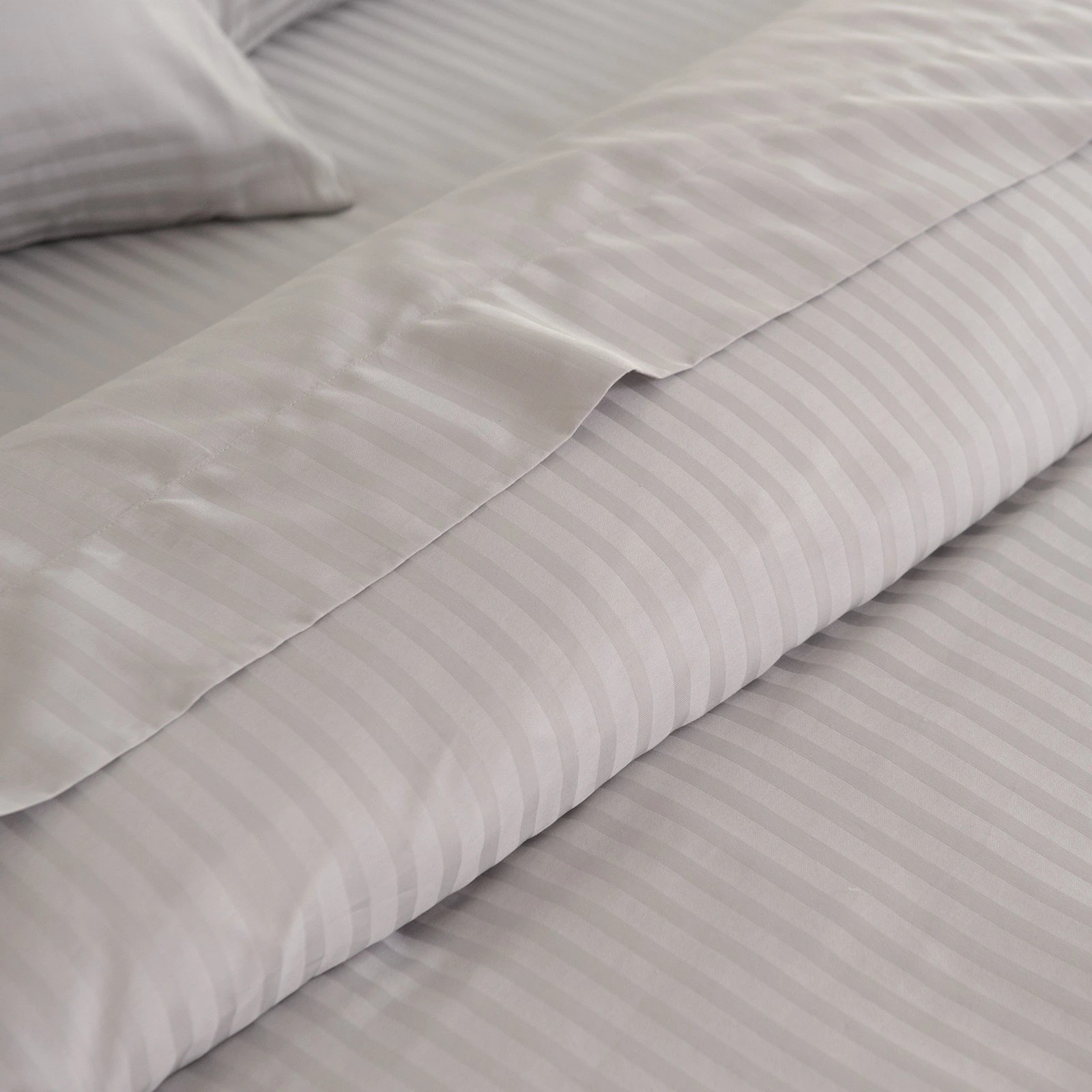 4 Kensington 1200 Thread Count 100% Cotton Sheet Set Stripe Hotel Grade Soft Touch - King Bed - Silver, 4 of 9