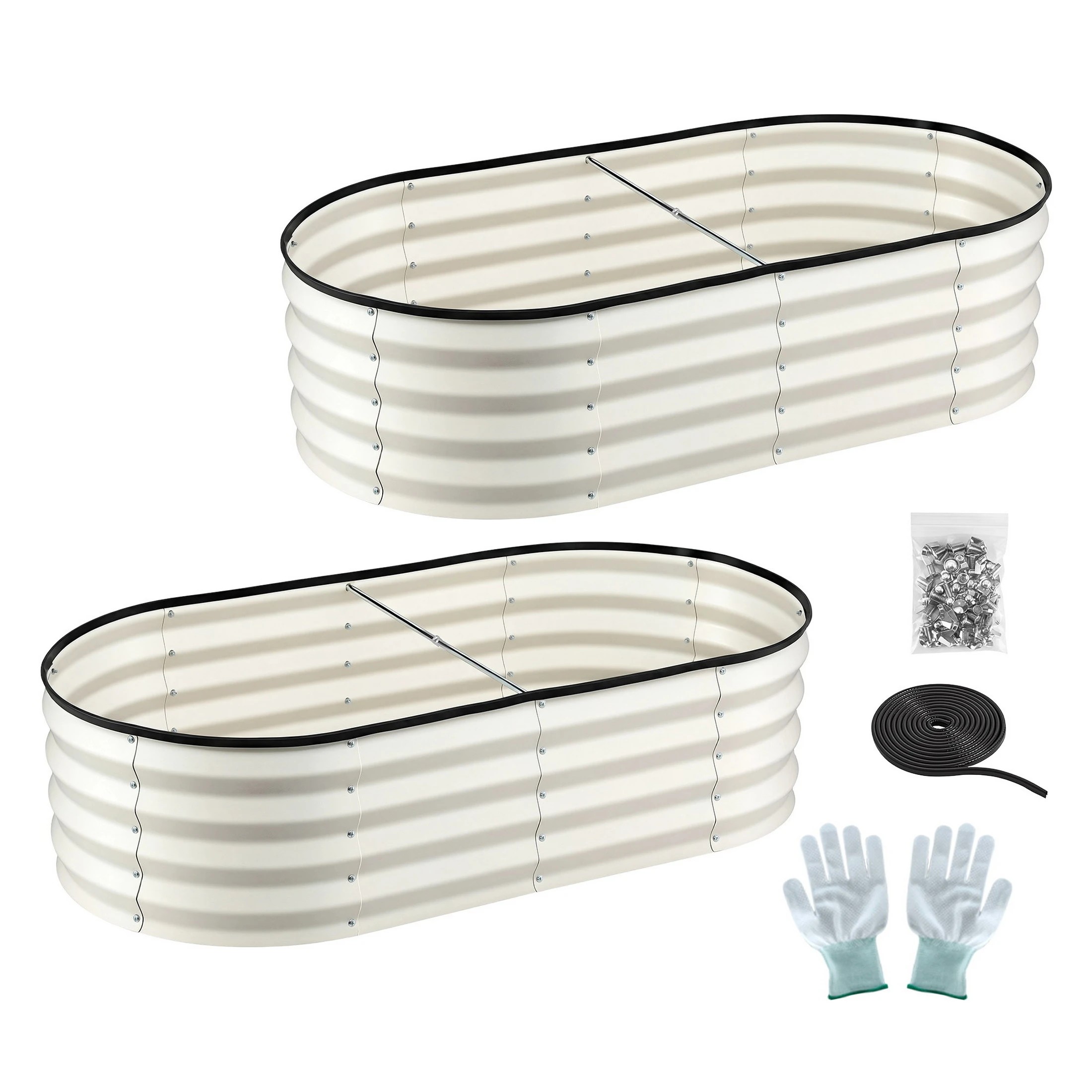 3 Green Fingers Raised Garden Bed 2 Pack Galvanised Planter Box Rust Resistant - White, 3 of 5