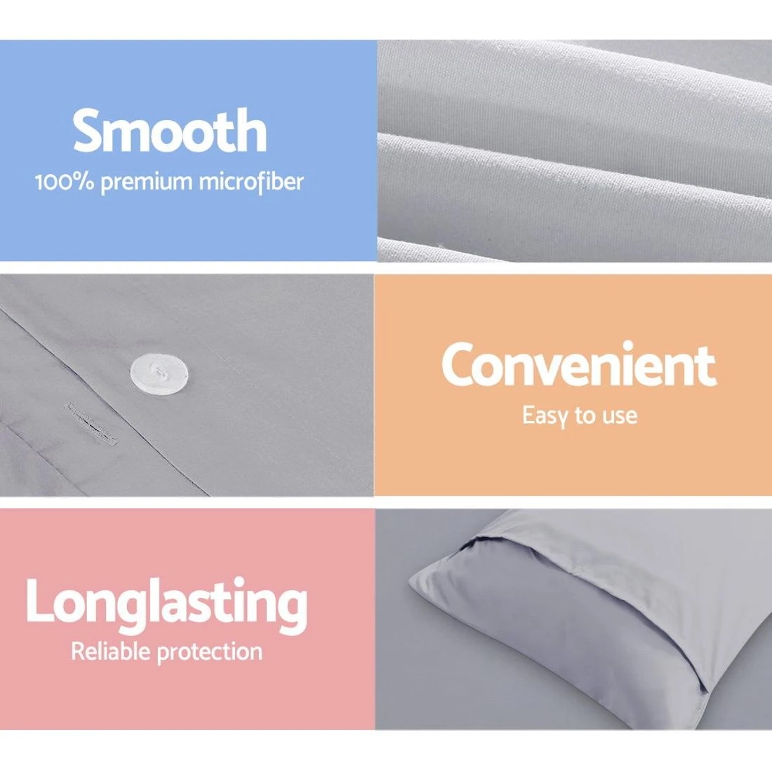 7 Giselle Bedding Quilt Cover Set Classic  Queen - Queen Bed - Grey, 7 of 8