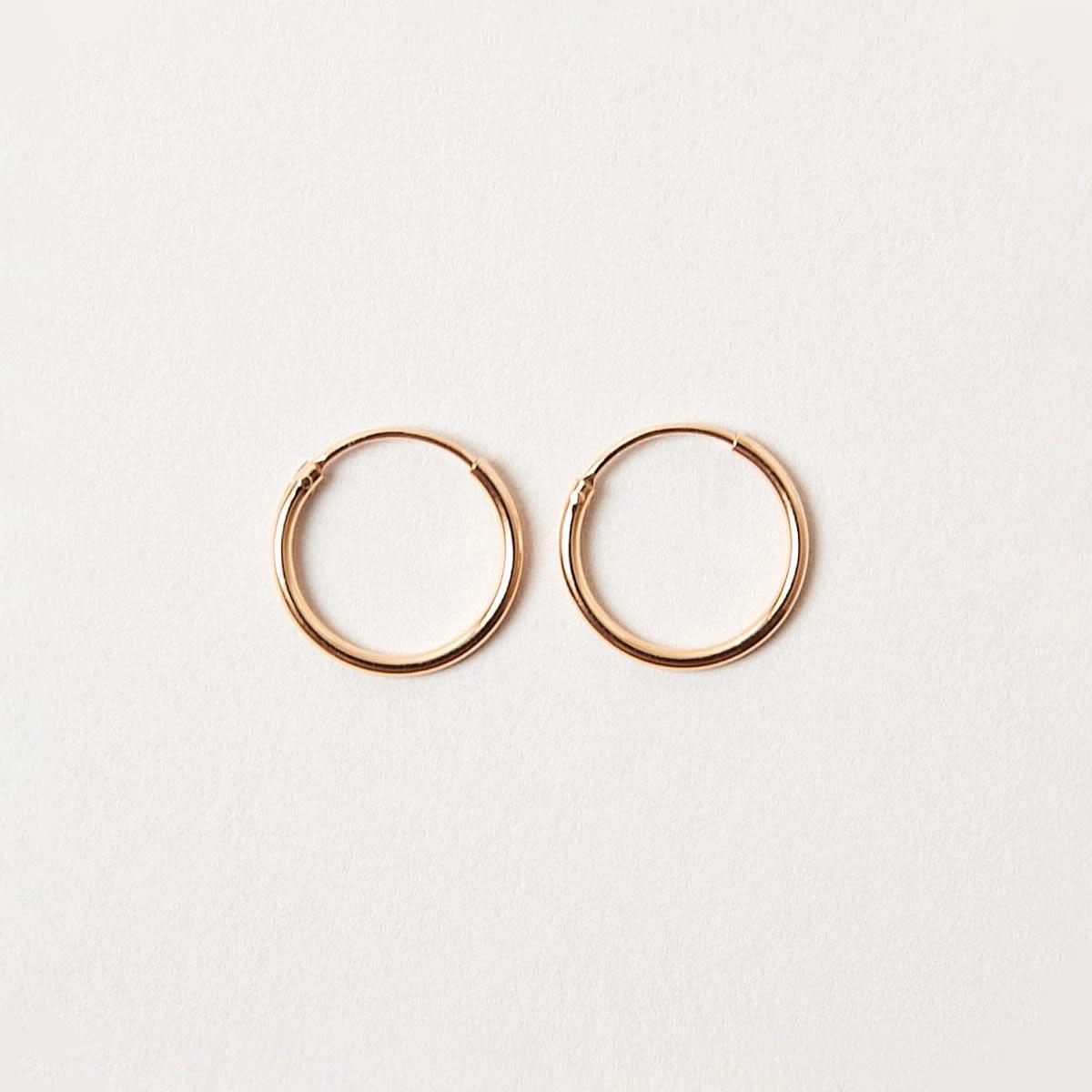 1 Gold Plated Sterling Silver Hoop Earrings - 14mm Gold, 1 of 7