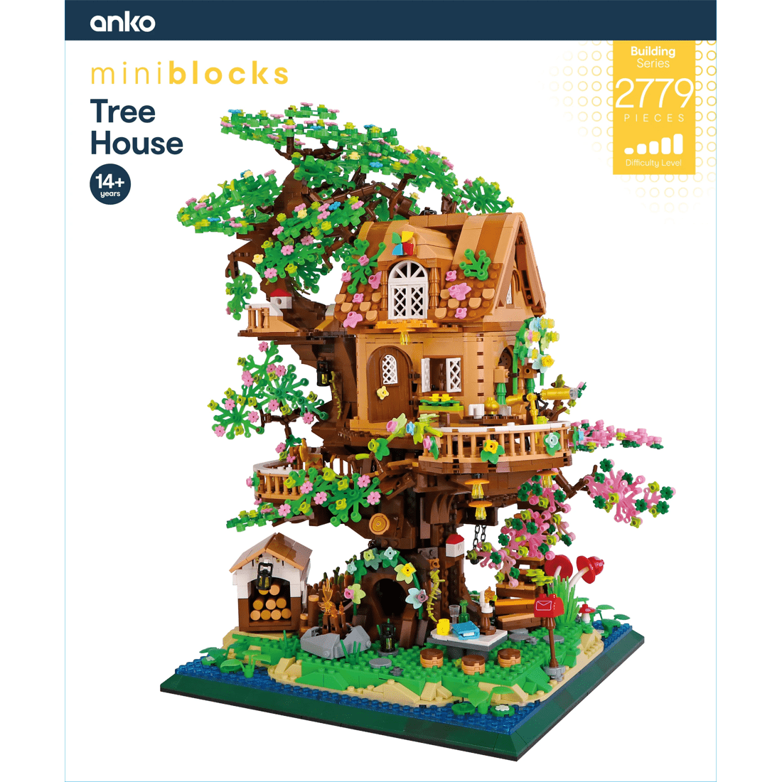 1 2779 Piece Mini Blocks Building Series: Tree House, 1 of 3