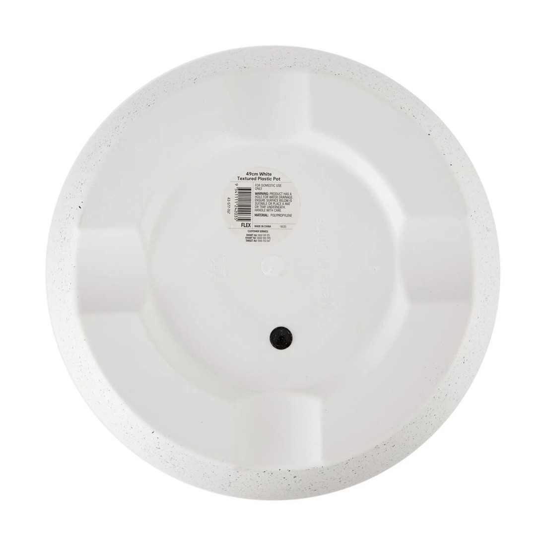 3 49cm White Textured Plastic Pot, 3 of 3