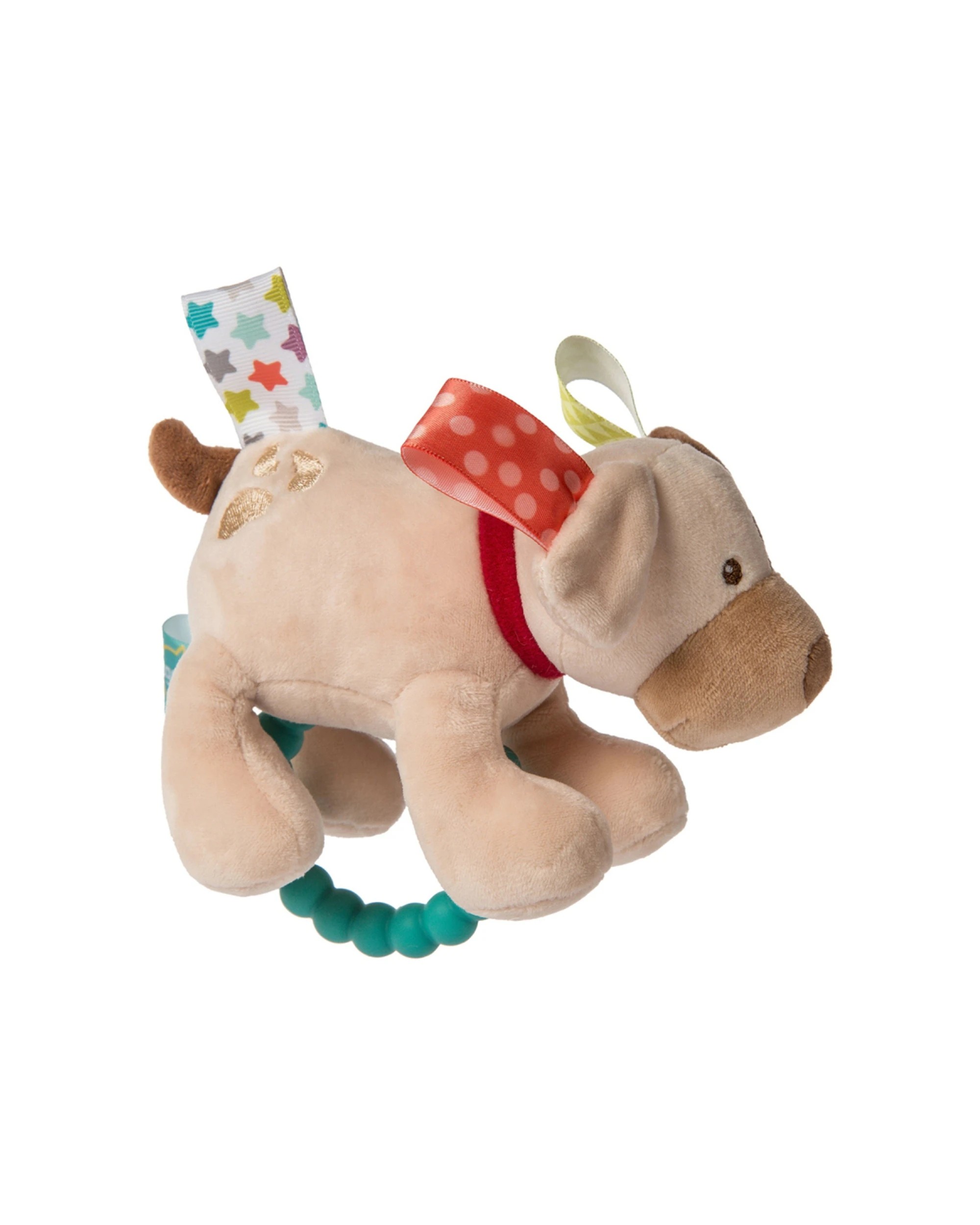 3 Mary Meyer 2PK Taggies Buddy Dog Teether Rattle 15x10cm Baby - Brown, 3 of 5