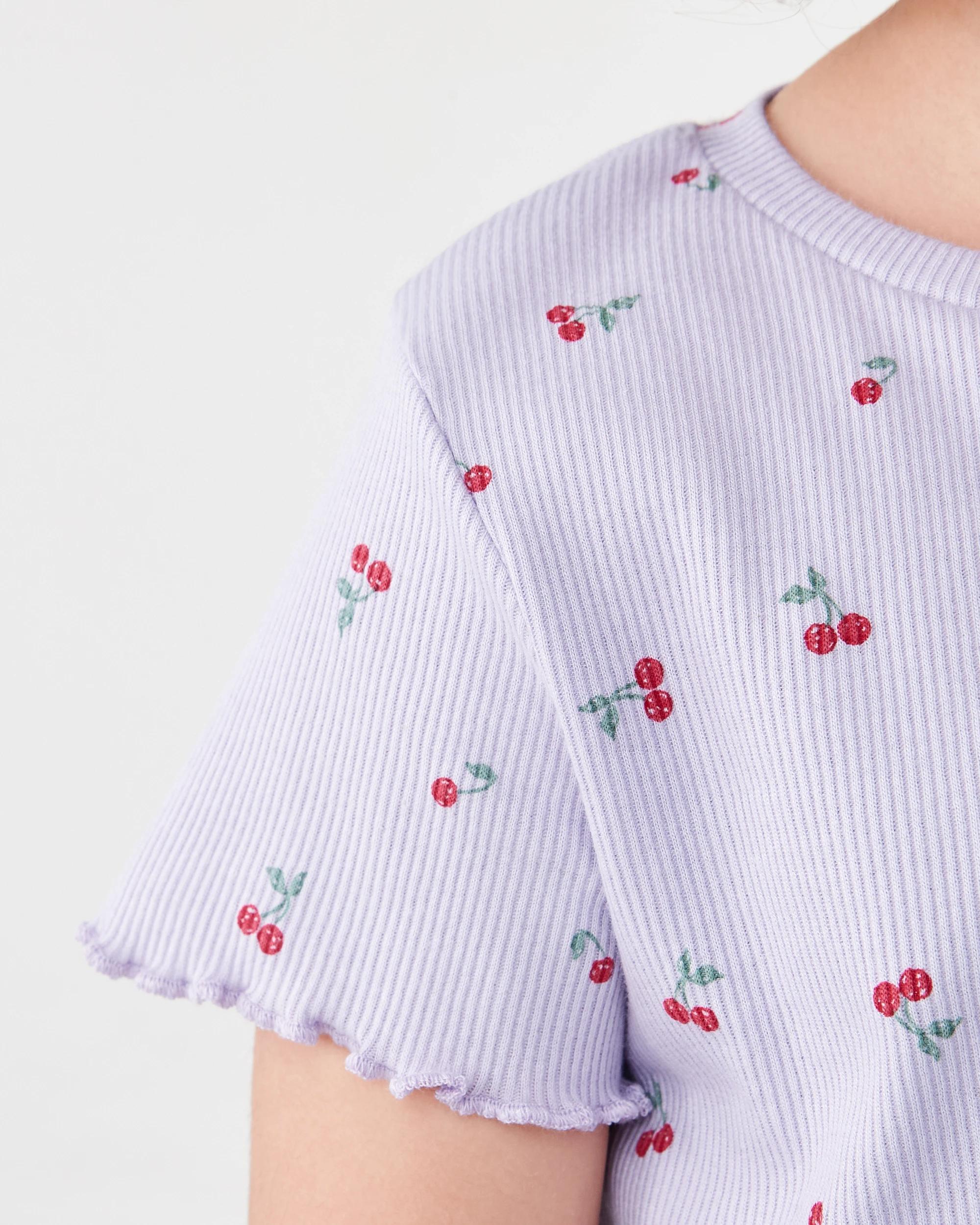 5 Short Sleeve Rib T-shirt Pur Cherry, 5 of 10