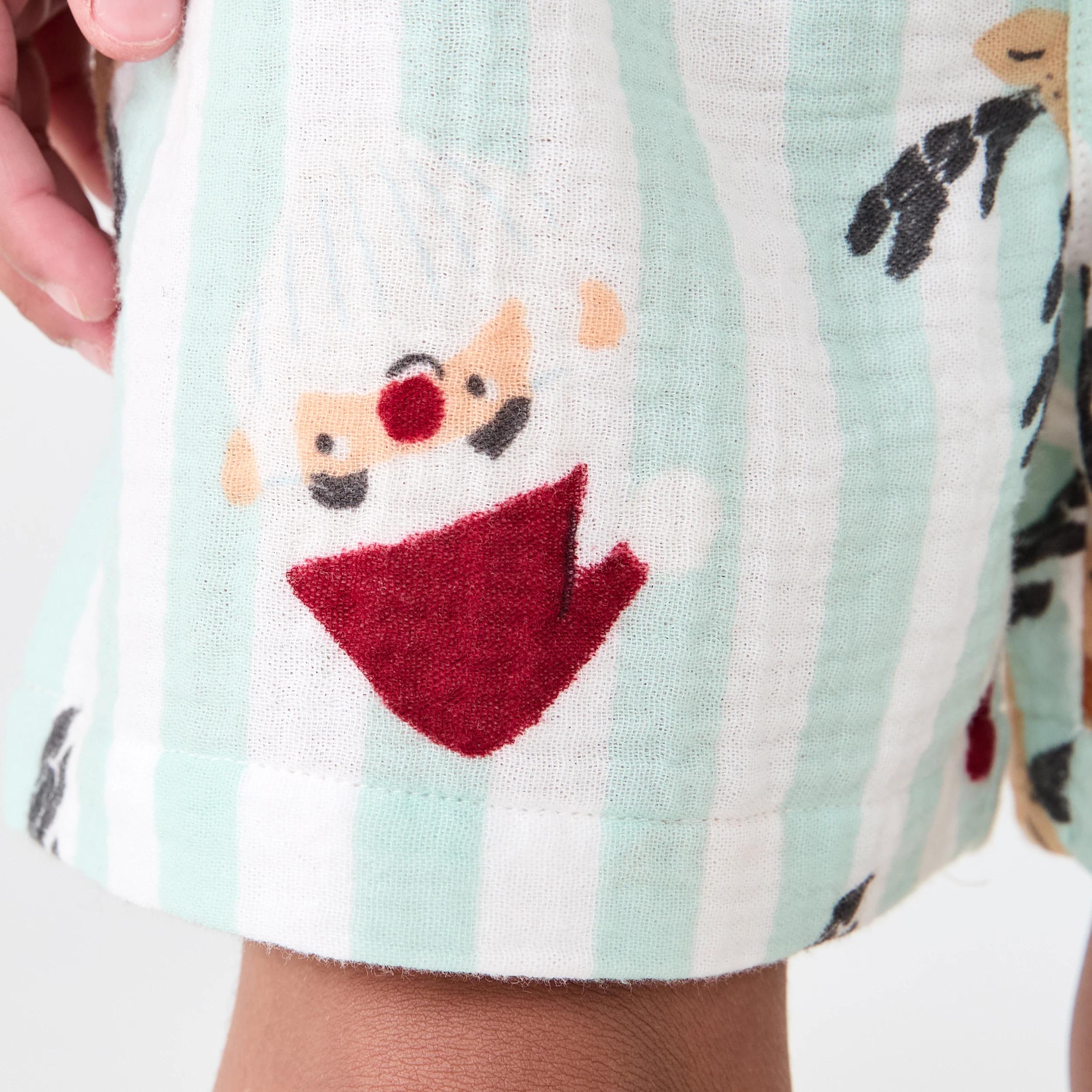 6 Christmas Woven Pyjama Set Gren Santr, 6 of 8