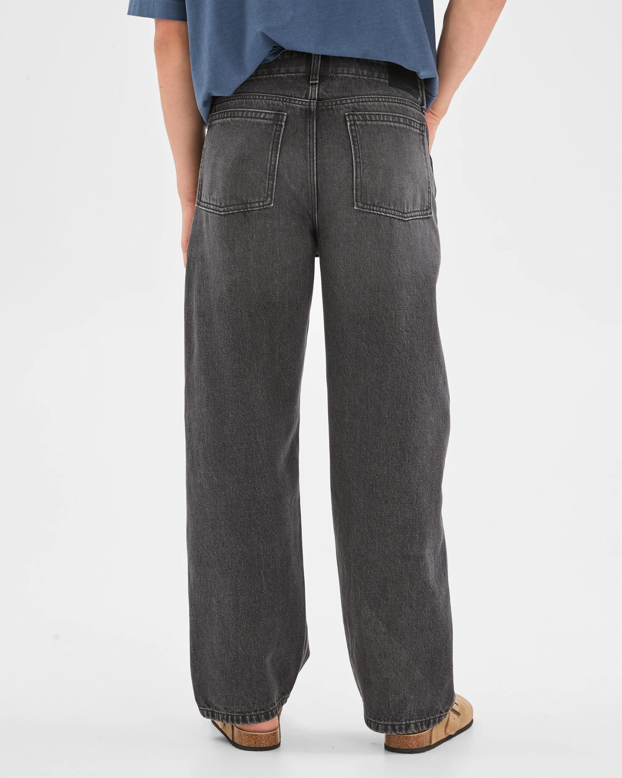 5 Commons Loose Fit Barrel Leg Denim Jeans WASHED BLACK, 5 of 6