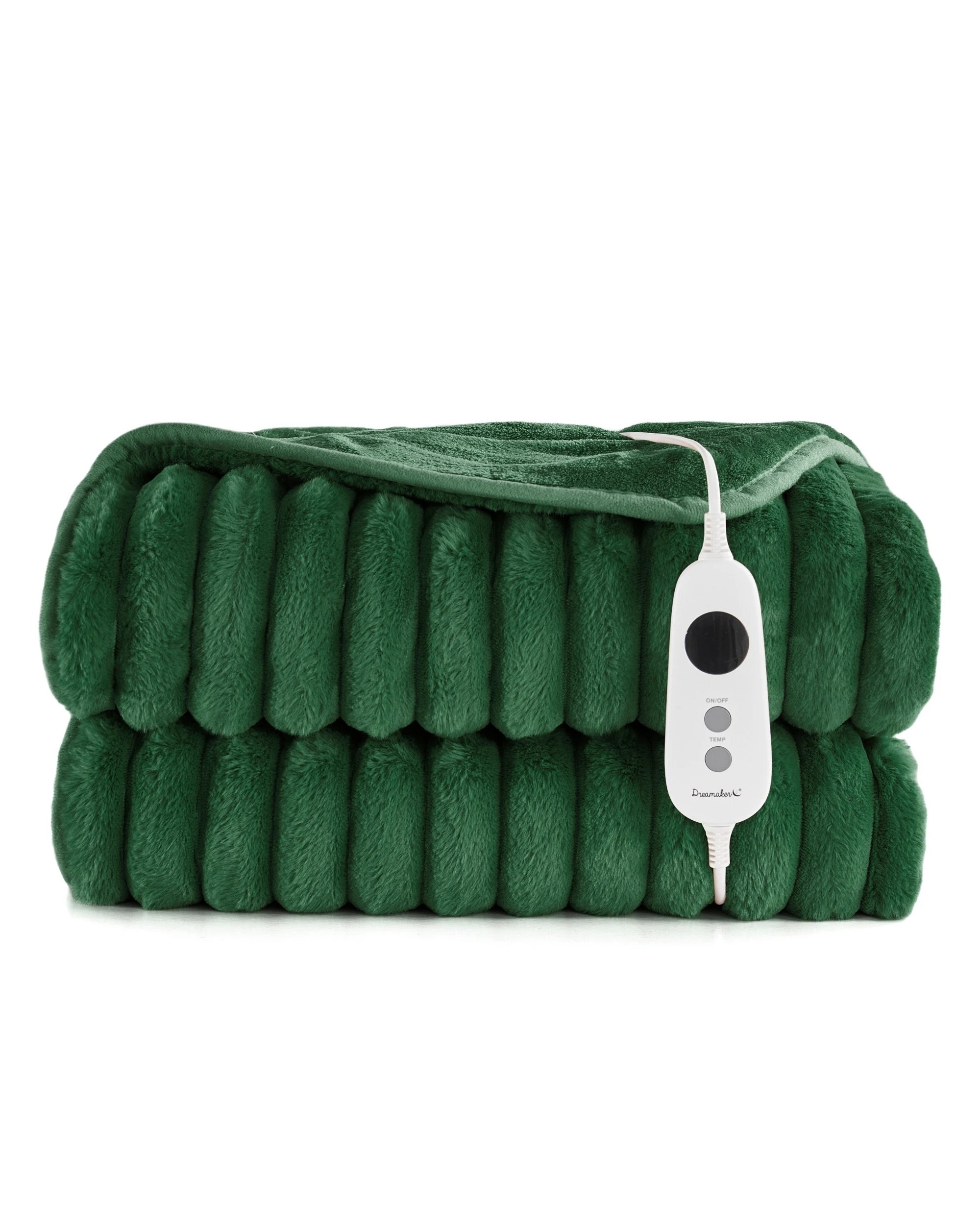 2 Dreamaker Cirra Chunky Embossed Fleece Heated Throw 180x200cm - Emerald Green, 2 of 10