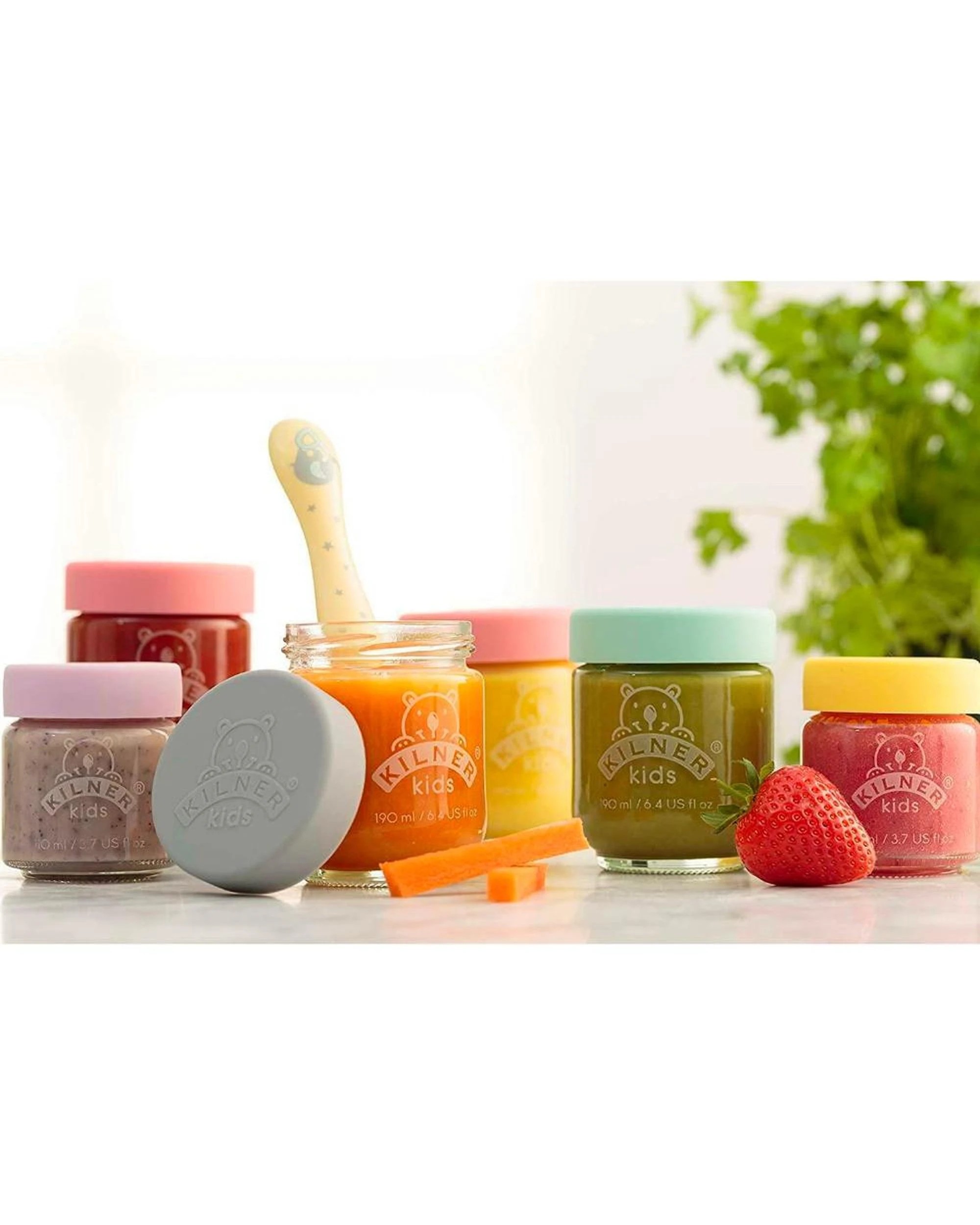 2 Kilner Kids 6pc Glass Jar Canister Baby Food Storage Set W Lid 190ml, 2 of 4