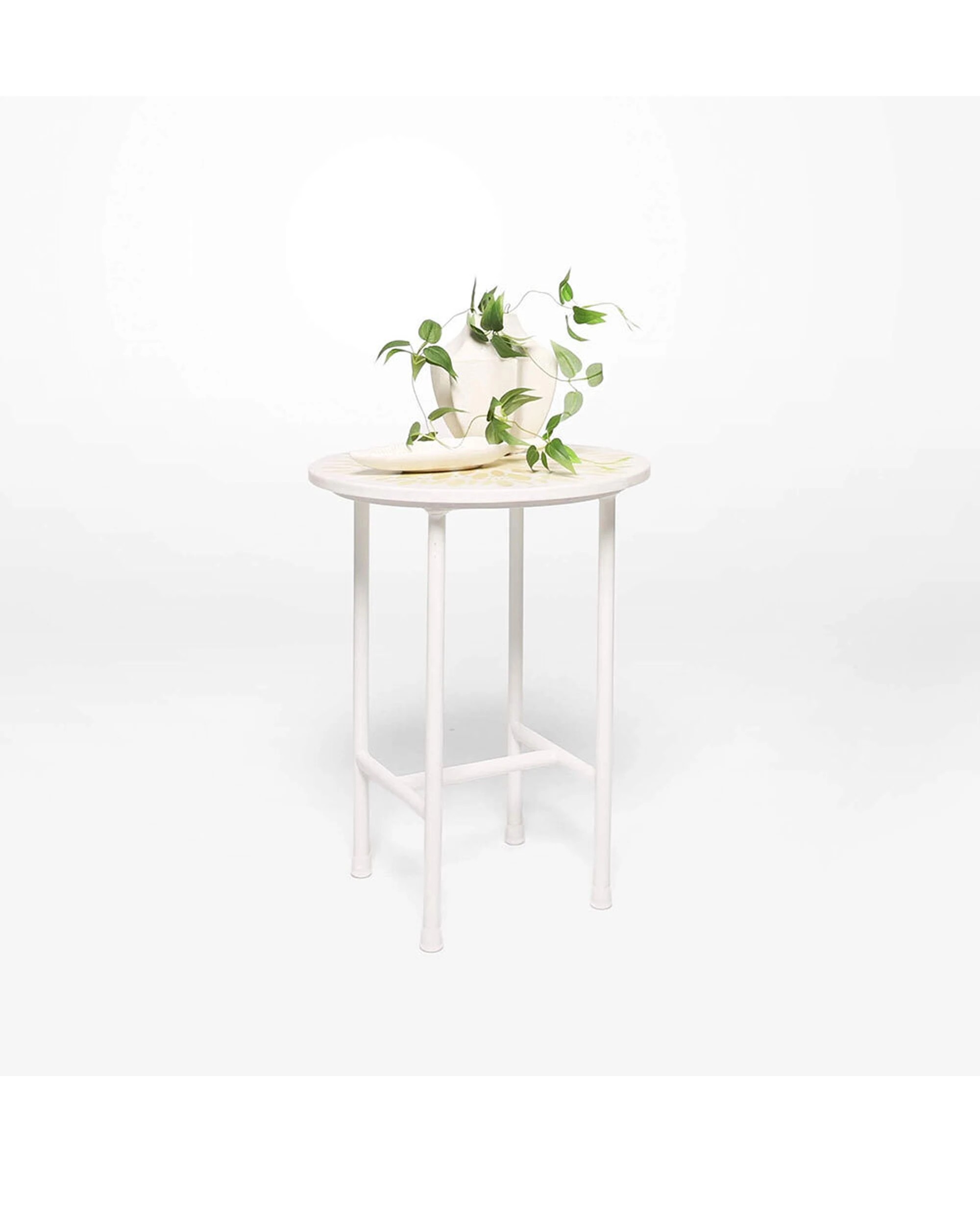 2 Rayell Marble Side Table Printed Kaleidoscope Tan 40x50cm - Multi, 2 of 2