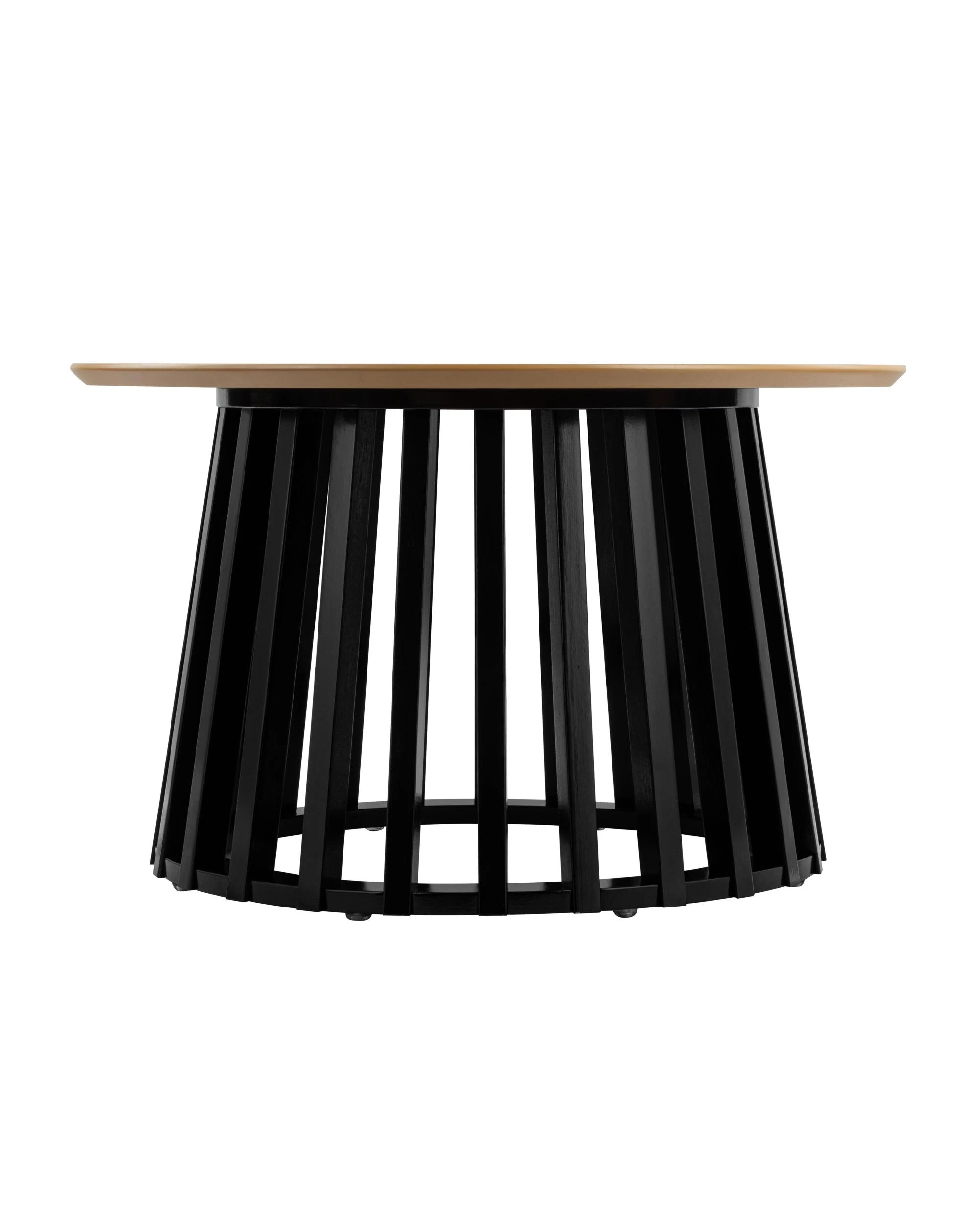 5 Kodu 60cm Round Coffee Table with Slat Base Oak Look Top - Natural, 5 of 9