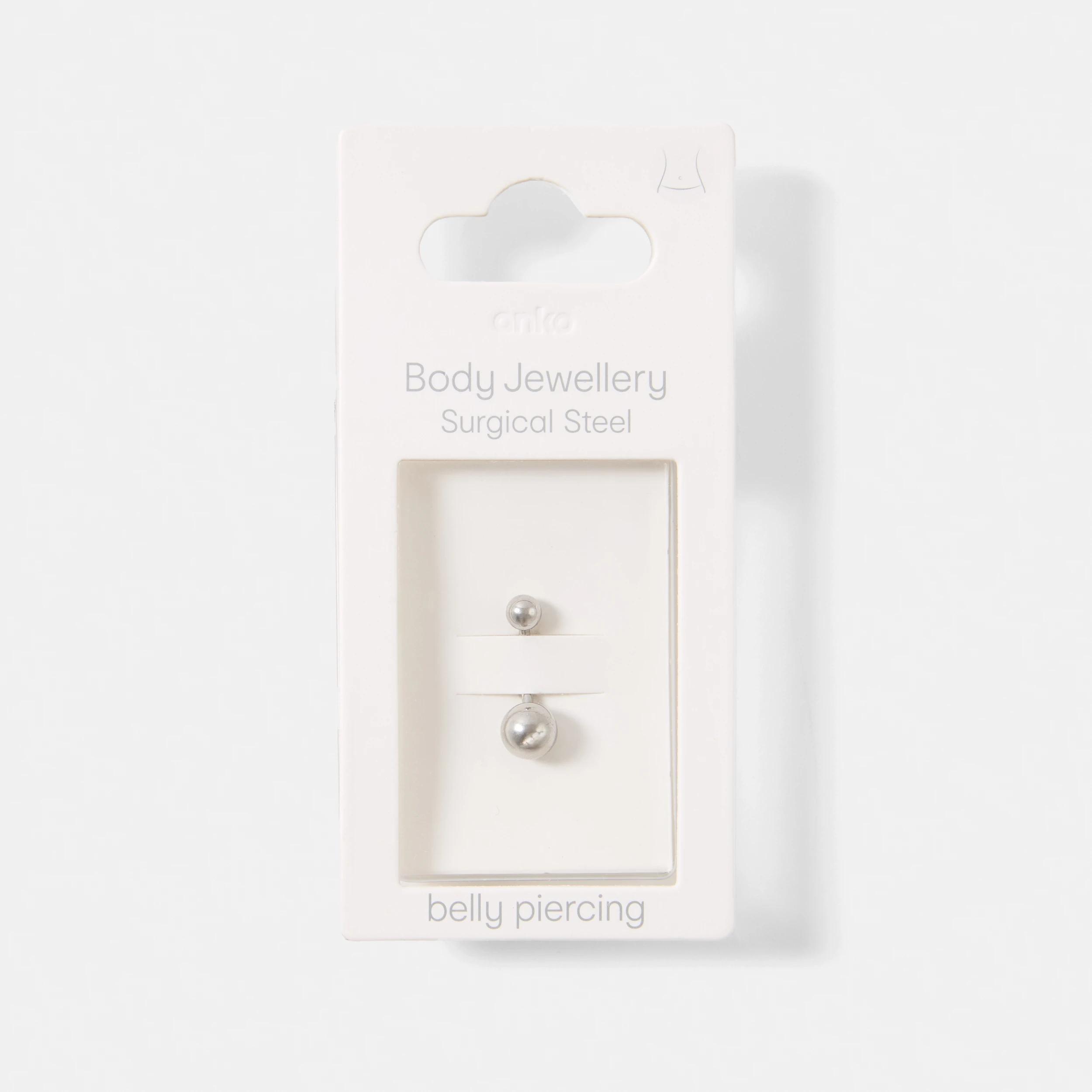 3 Surgical Steel Belly Piercing Body Jewellery - Silver Tone SILVER, 3 of 3