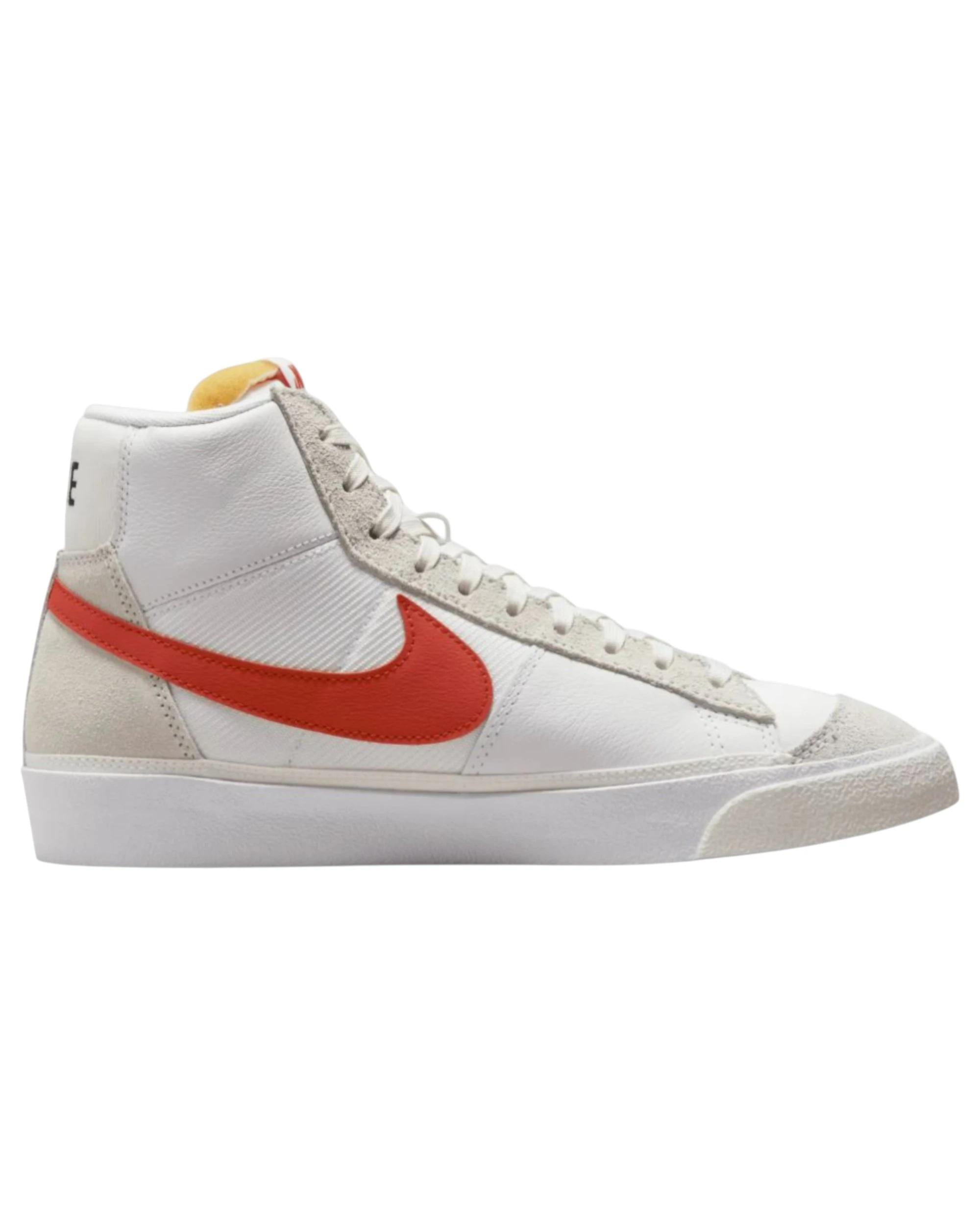 1 Nike Mens Blazer Mid 77 Pro Club Remastered White/ Orange Athletic Shoes WHITE/ORANGE, 1 of 8