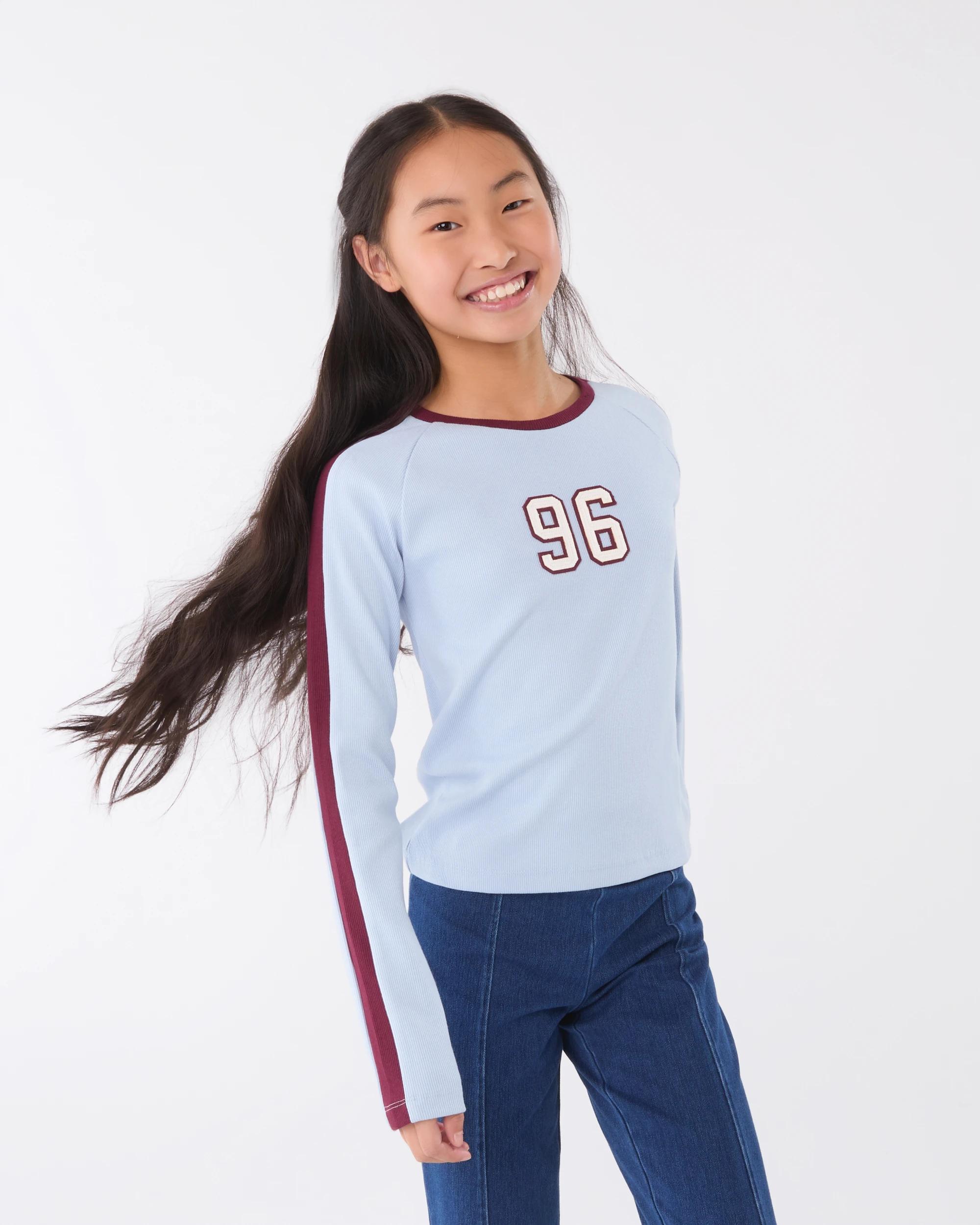 1 Long Sleeve Rib Top Blu Number, 1 of 7