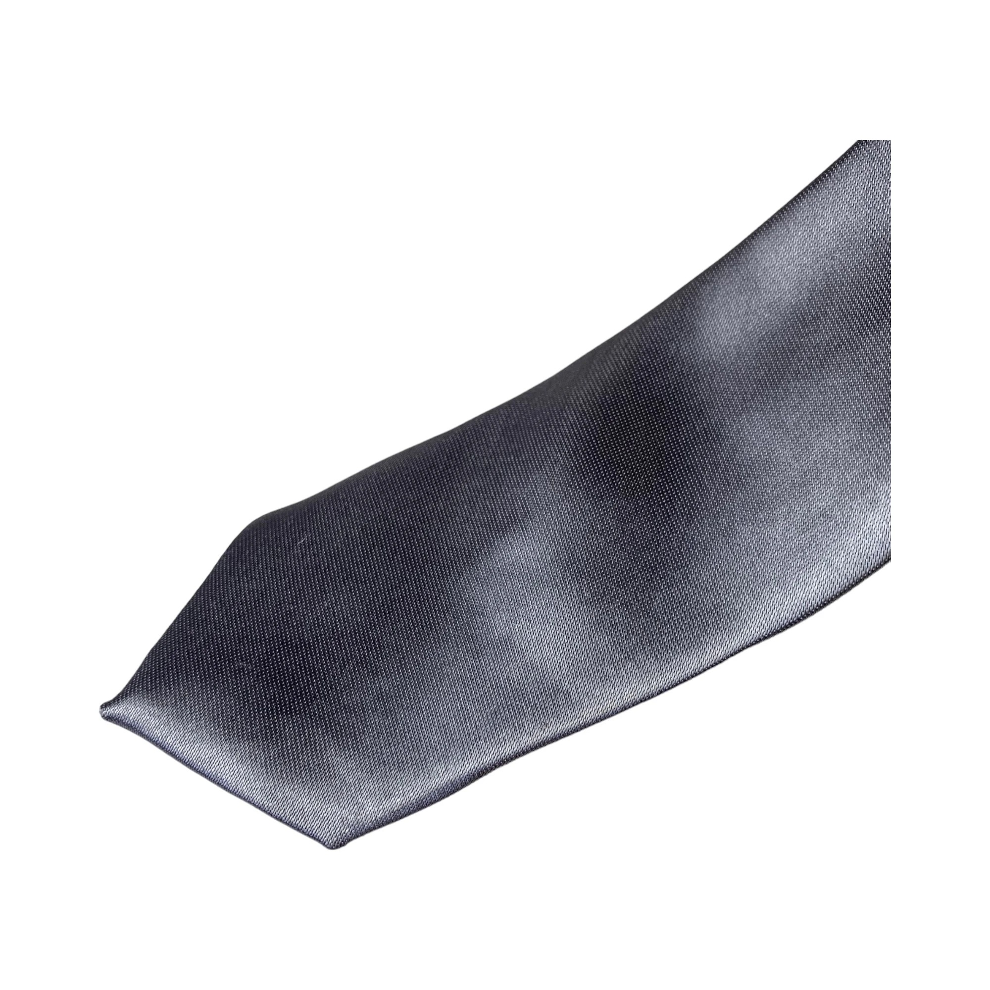 5 Zasel Mens Smooth Rhino 5cm Skinny Plain Neck Tie - Grey - Grey, 5 of 5