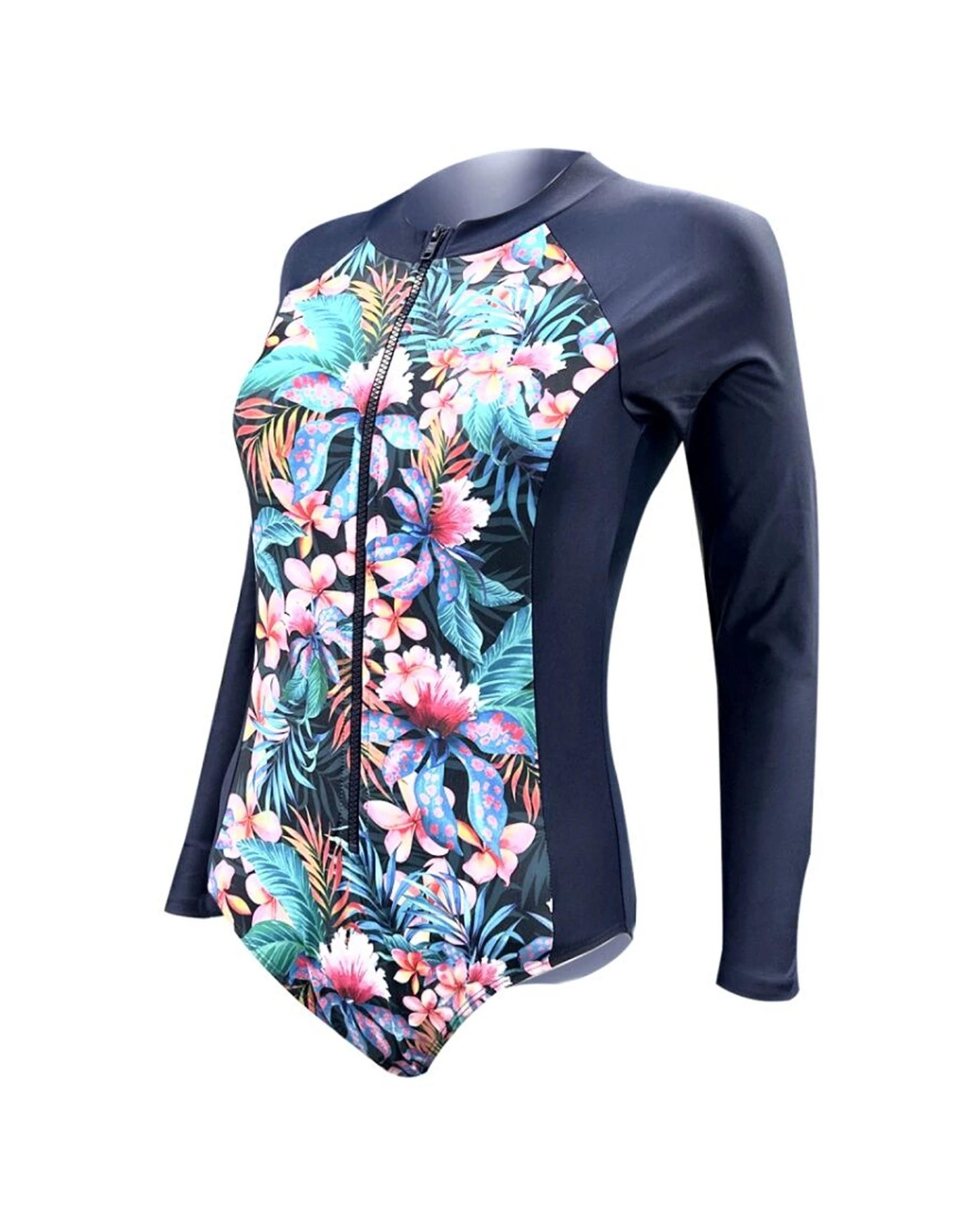 1 Adrenalin Arabella Long Sleeve Zipper Swimsuit UPF50+ - 14 - Pattern PATTERN, 1 of 2