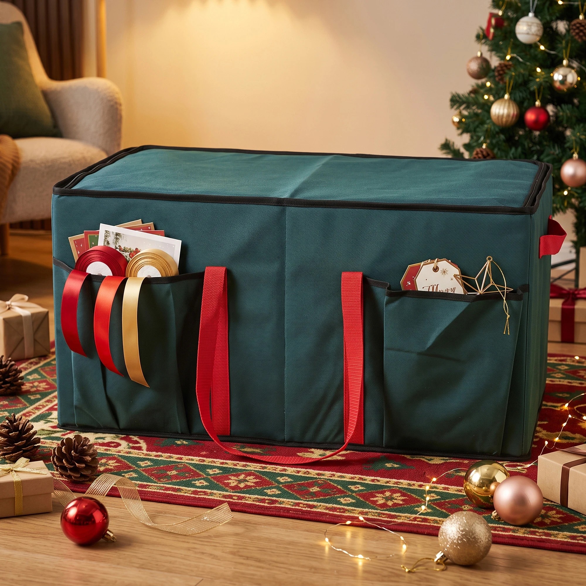 6 Jingle Jollys Christmas Baubles Storage Box 128 Slots Decor Ornaments Container - Green, 6 of 8