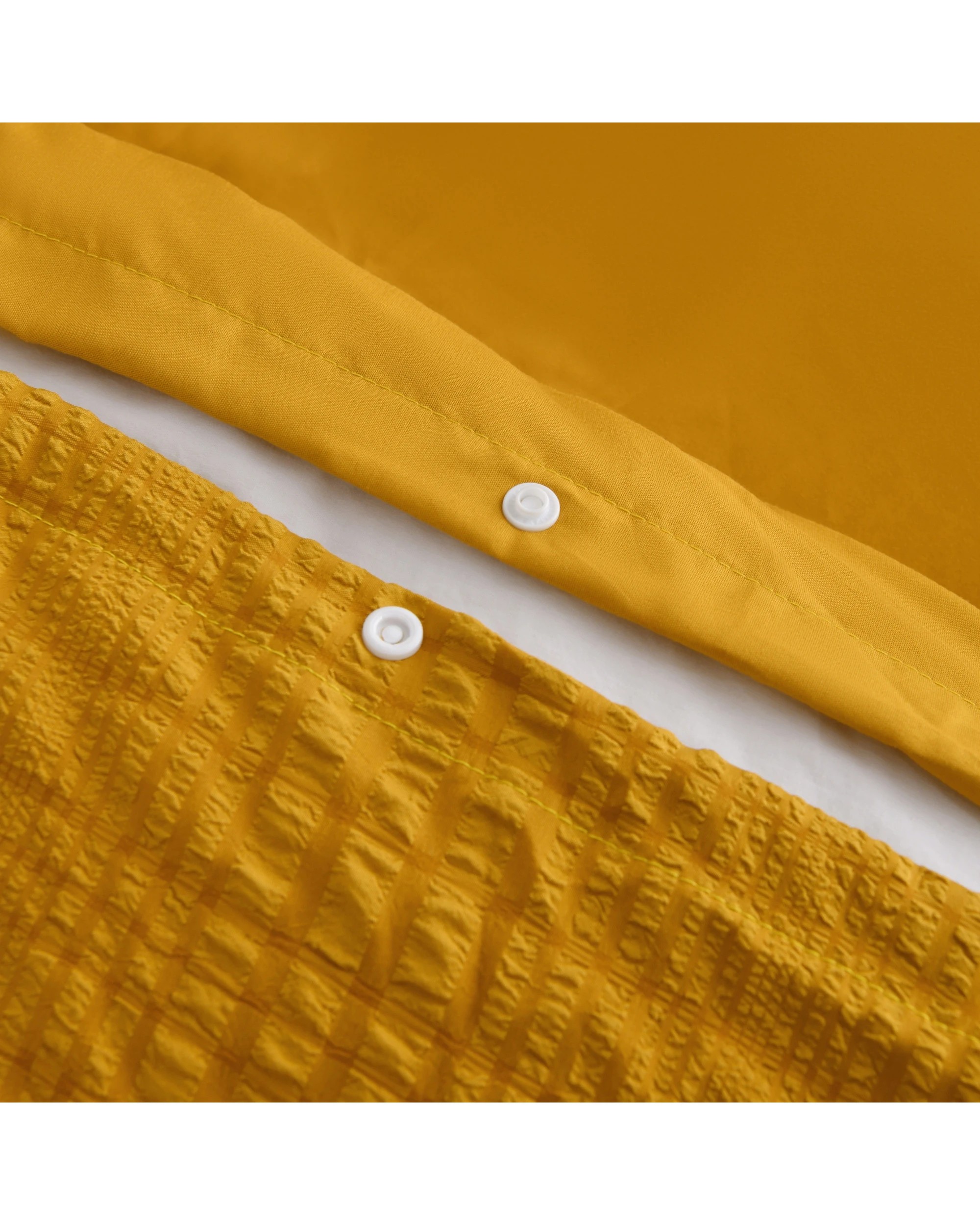 6 Dreamaker Ellis Seersucker Quilt Cover Set - Queen Bed - Mustard, 6 of 7