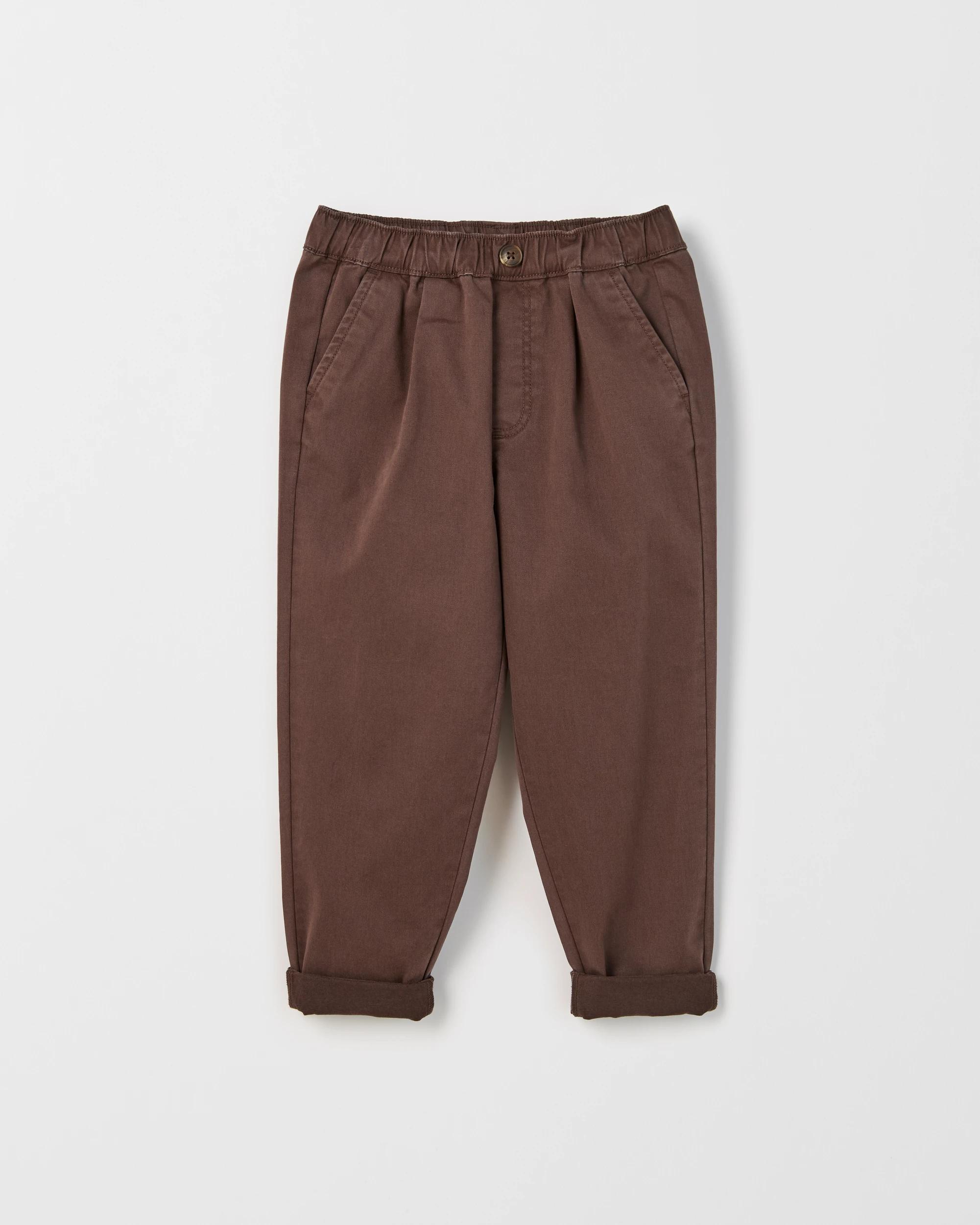 4 Target Kids Australian Cotton Elastic Waist Chino Pants HOT FUDGE, 4 of 6