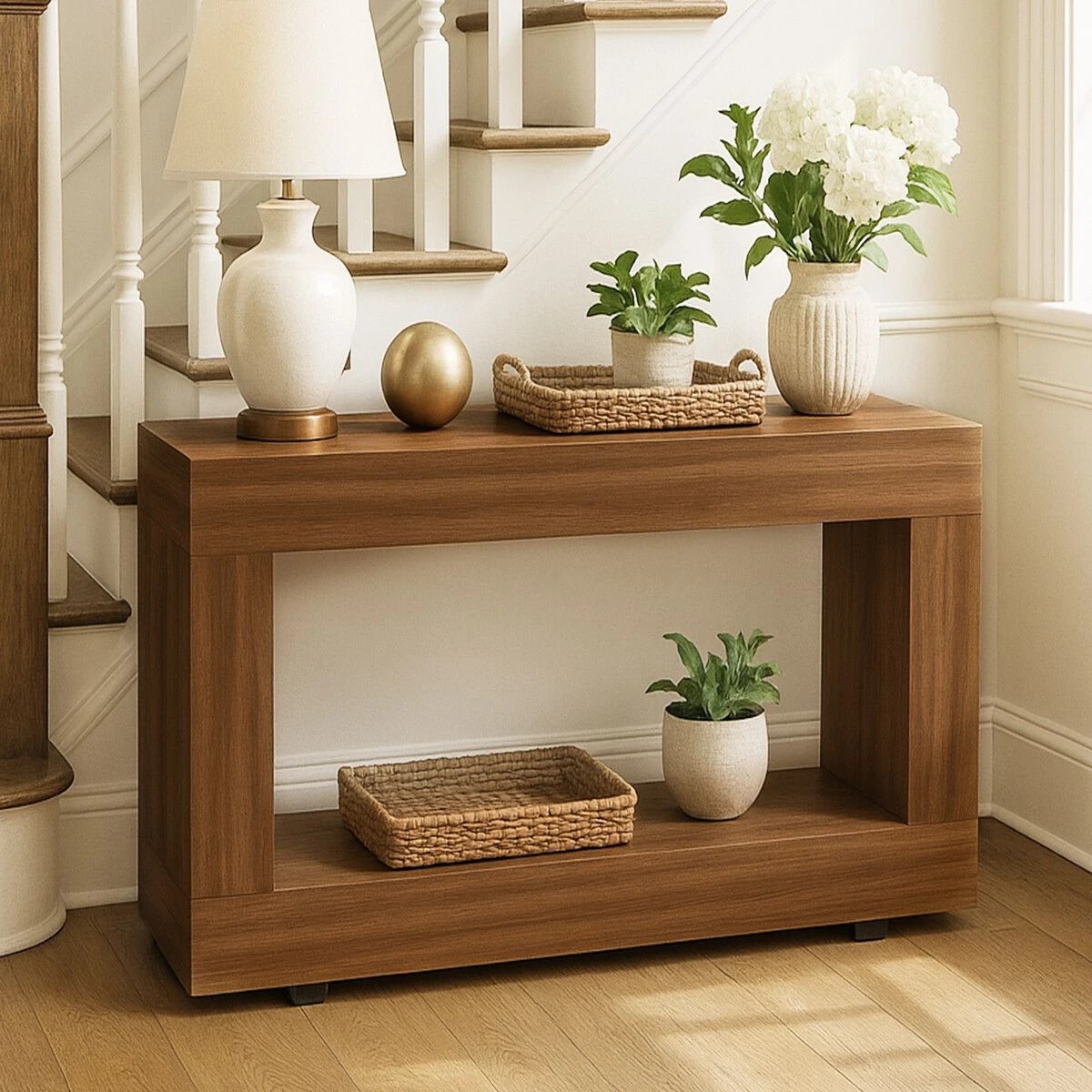 4 Ausway Hall Console Table Coffee Narrow Entry - Natural, 4 of 10