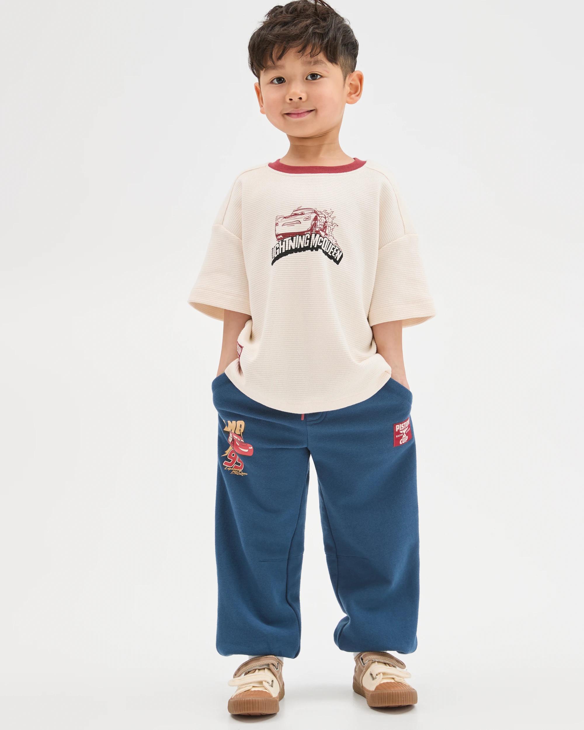 1 Disney Pixar Cars Australian Cotton Waffle T-Shirt CREAM, 1 of 7