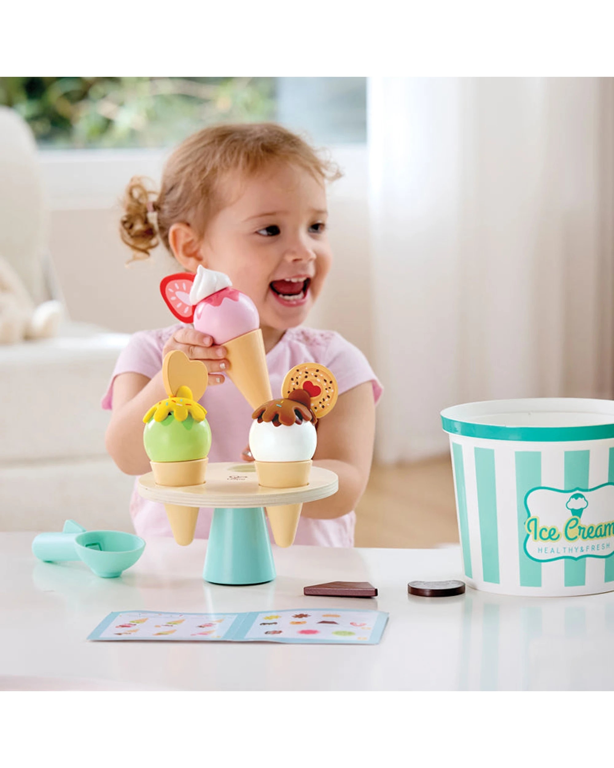 3 Hape Kids Scoop & Serve Ice Set Pretend Play Food Toy With Tools - Multi, 3 of 3