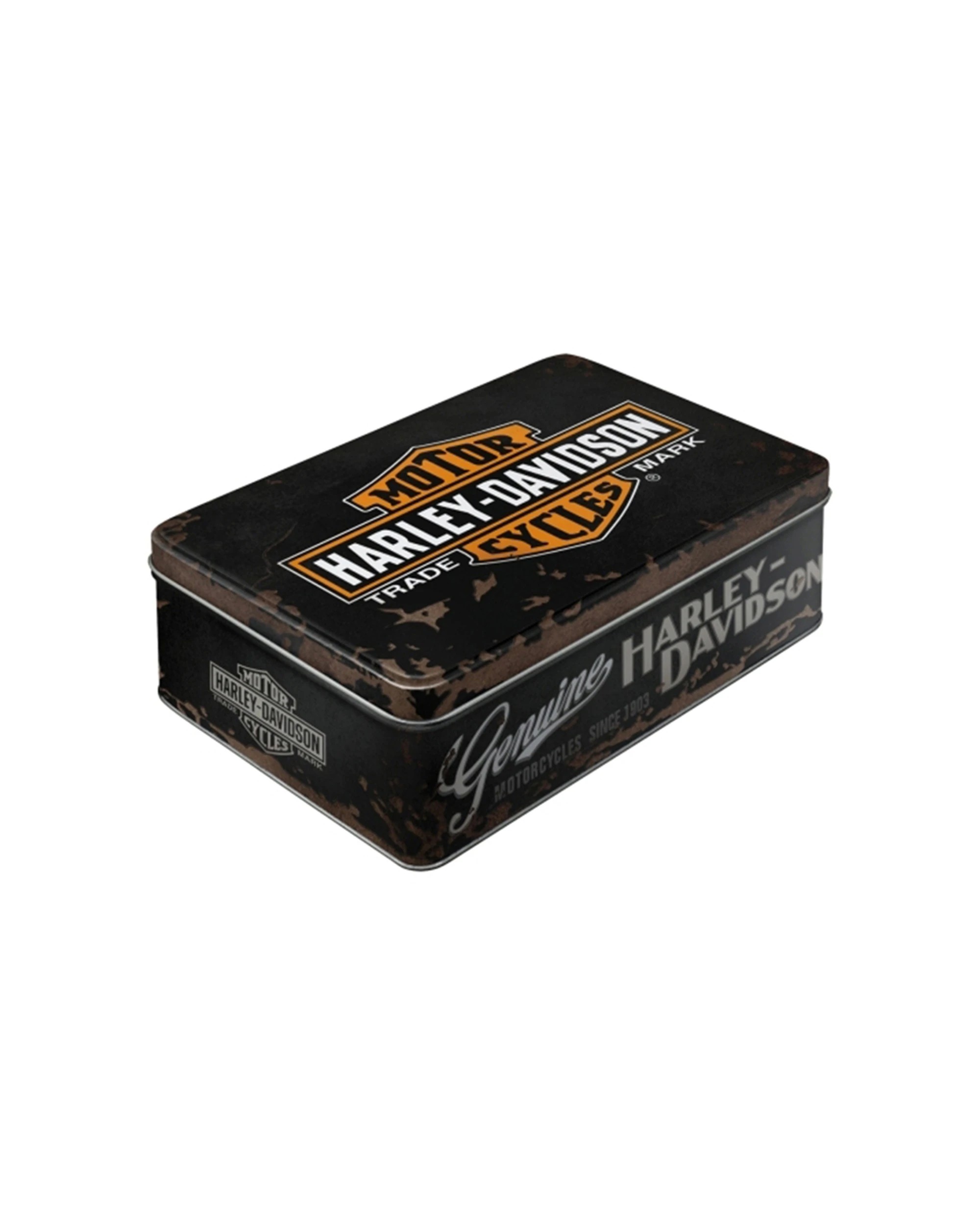 1 Nostalgic Art Flat Tin Storage Box Embossed Design 2.5L Capacity - Harley-Davidson - Multi, 1 of 1