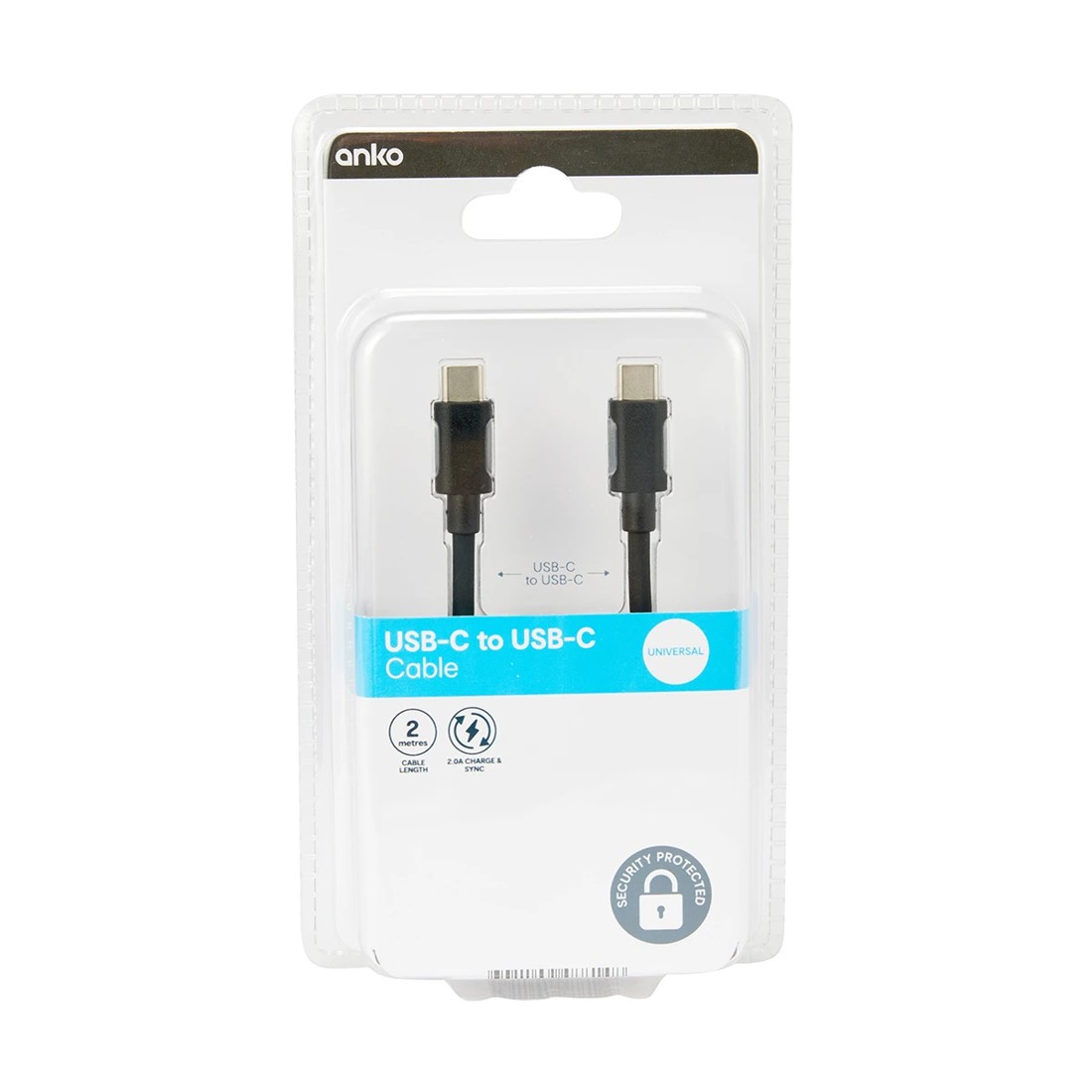 4 USB-C to USB-C Cable - 2m, Black, 4 of 4