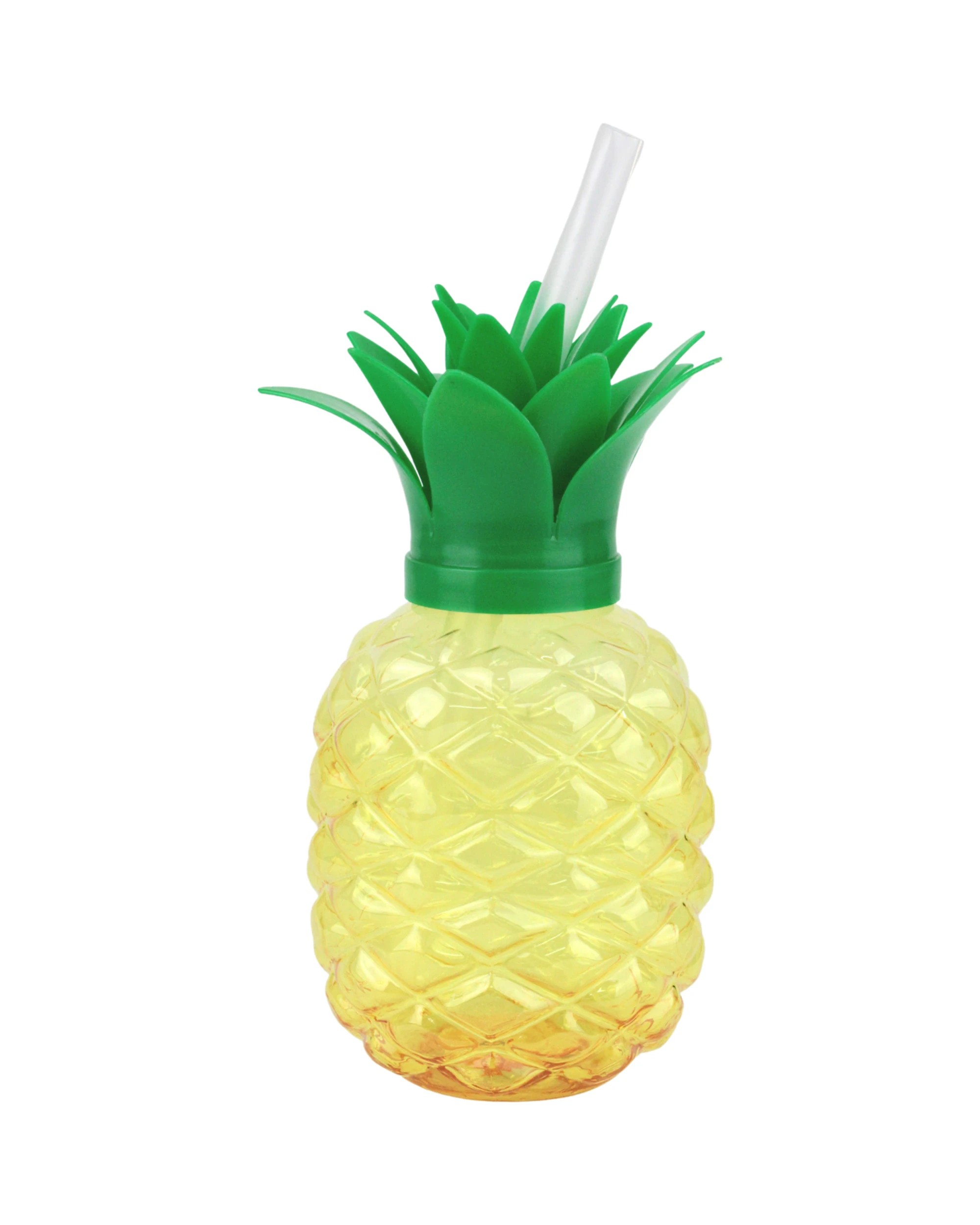 1 Oceana 500ml Pineapple Novelty Cup With Straw - Yellow, 1 of 3