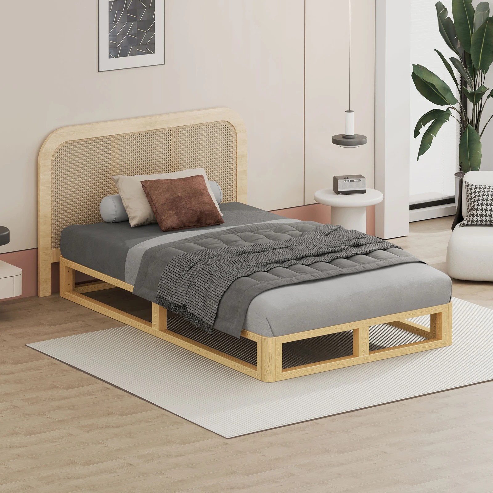 3 Alfordson Bed Frame Wooden Timber King Single Mattress Base Platform Jacob - Natural, 3 of 10